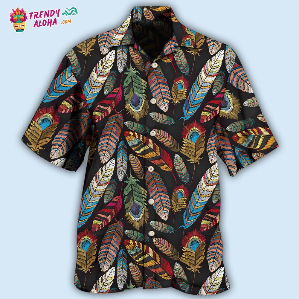 Native Beautiful Feather Look At Hawaiian Shirt – Trendy Aloha
