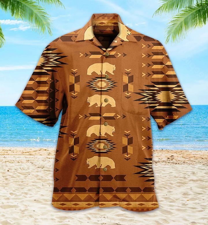 Native Brown Bear Hawaiian Shirt Ideal Summer Gifts