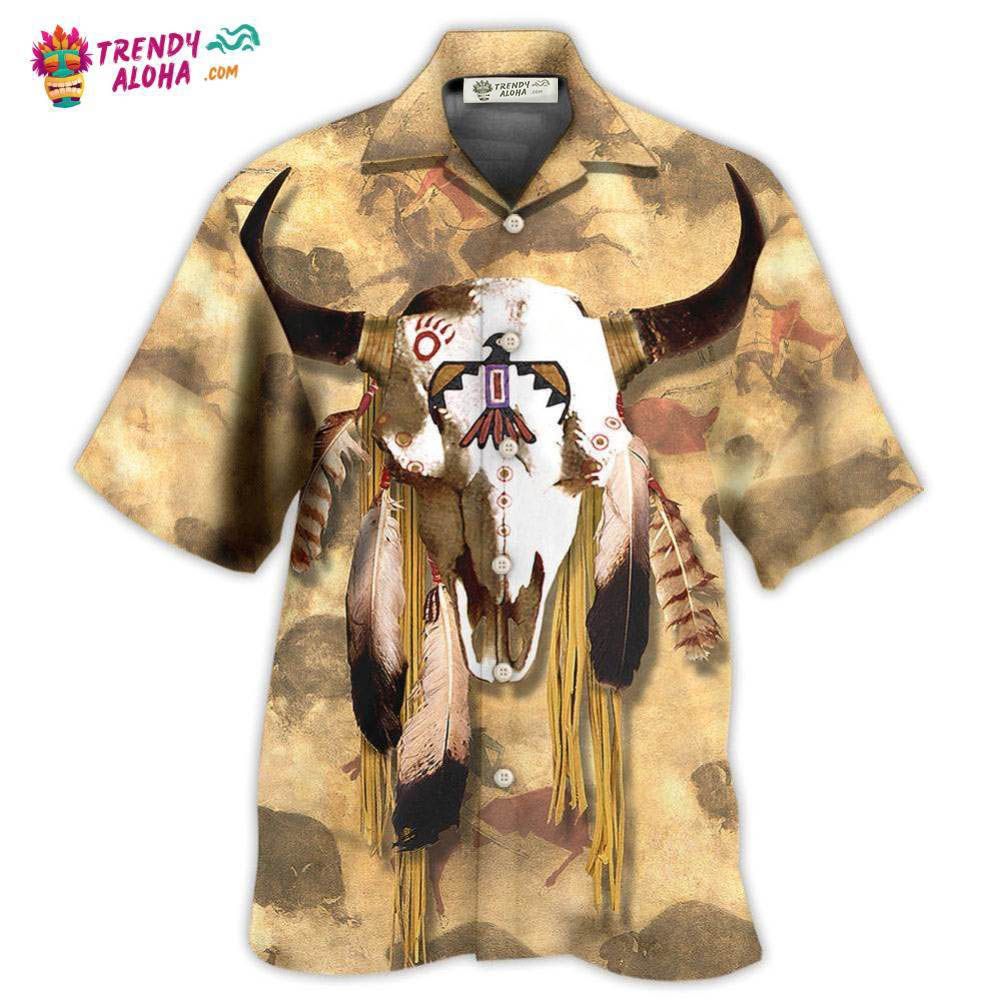 Native Skull Style Love Peace Hawaiian Shirt – Trendy Aloha