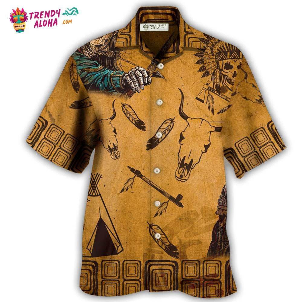 Native Skull War Vintage Hawaiian Shirt – Trendy Aloha