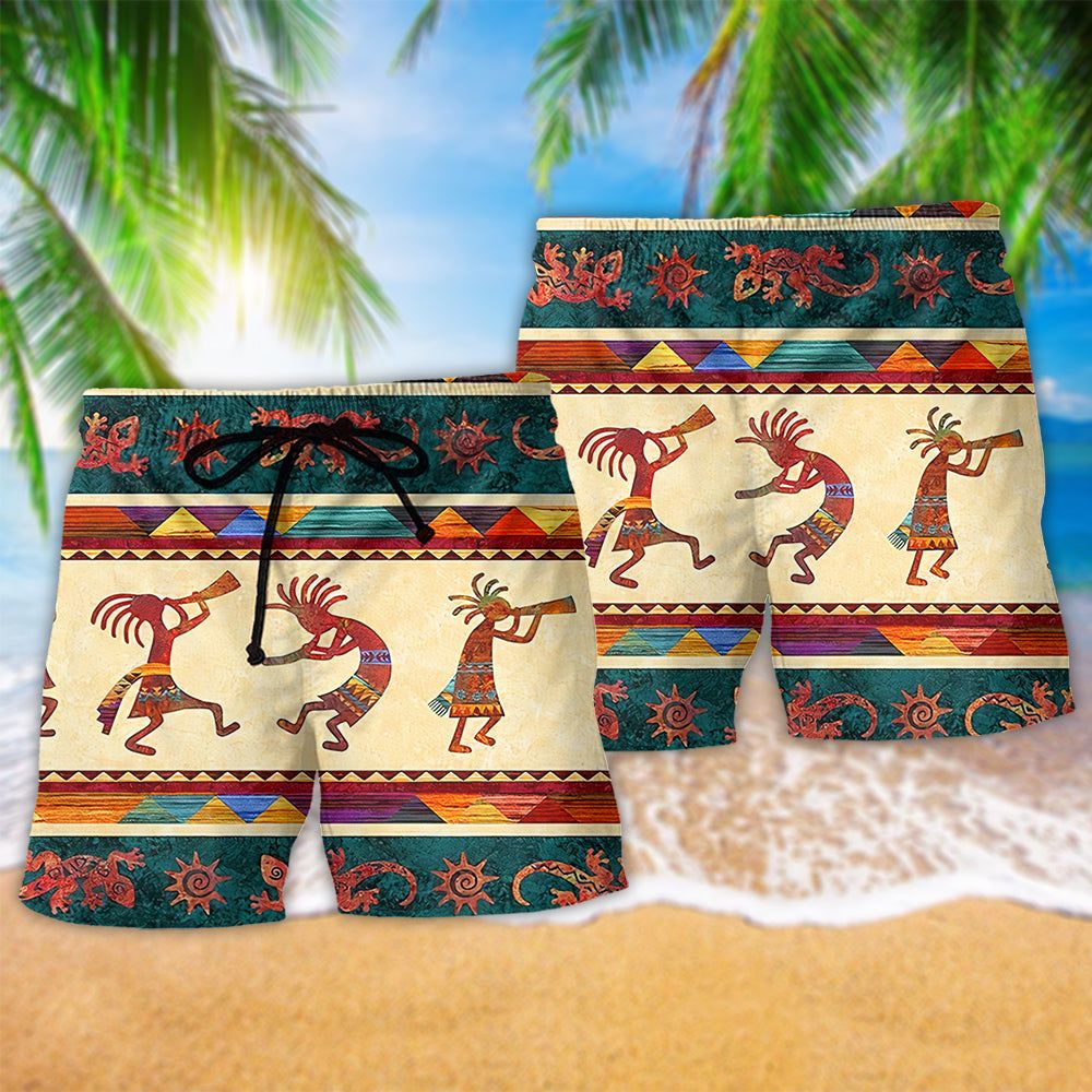 Native Style Love Peace Vintage Style Trendy Aloha Hawaiian Beach Shorts