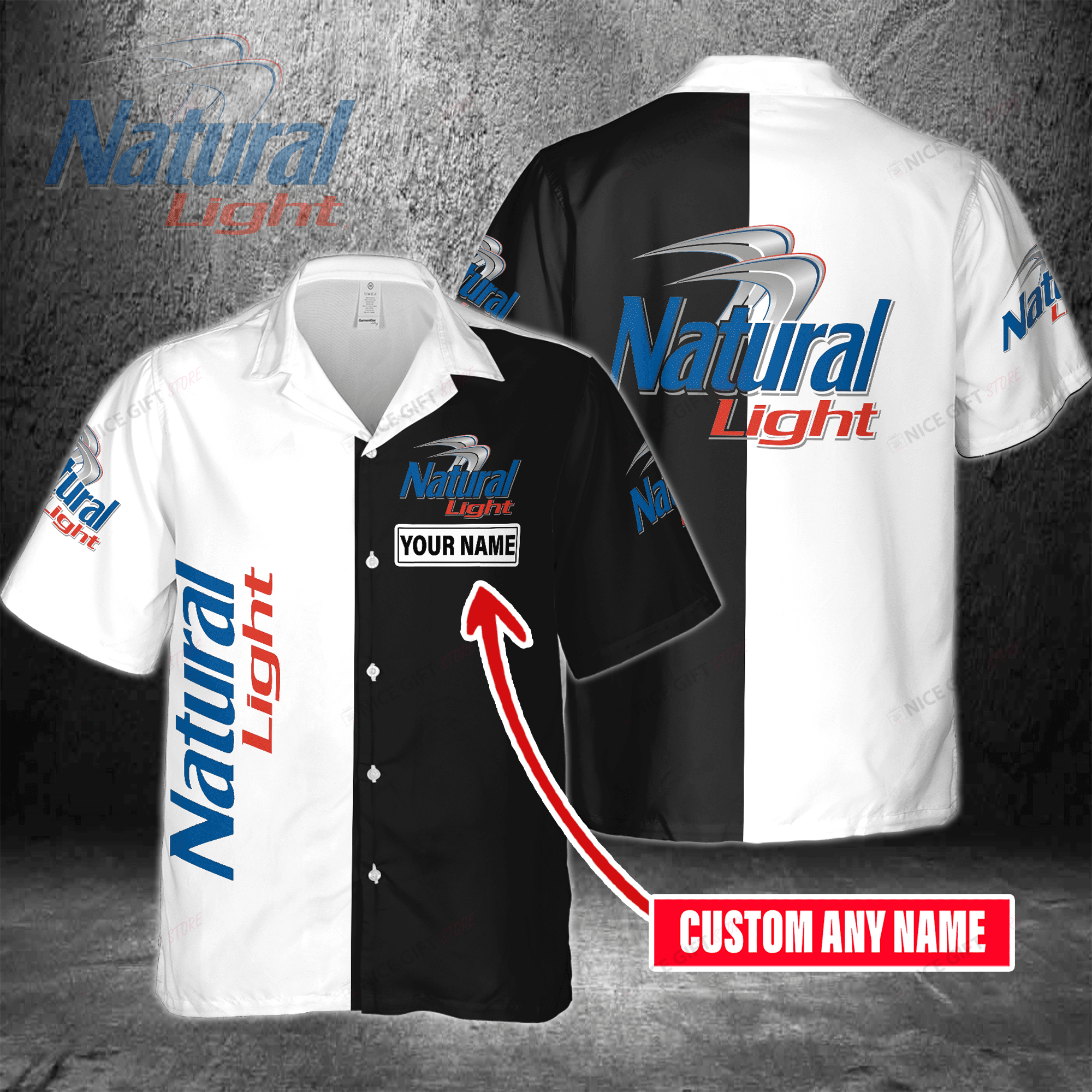 Natural Light Custom Name Hawaiian Shirt Original