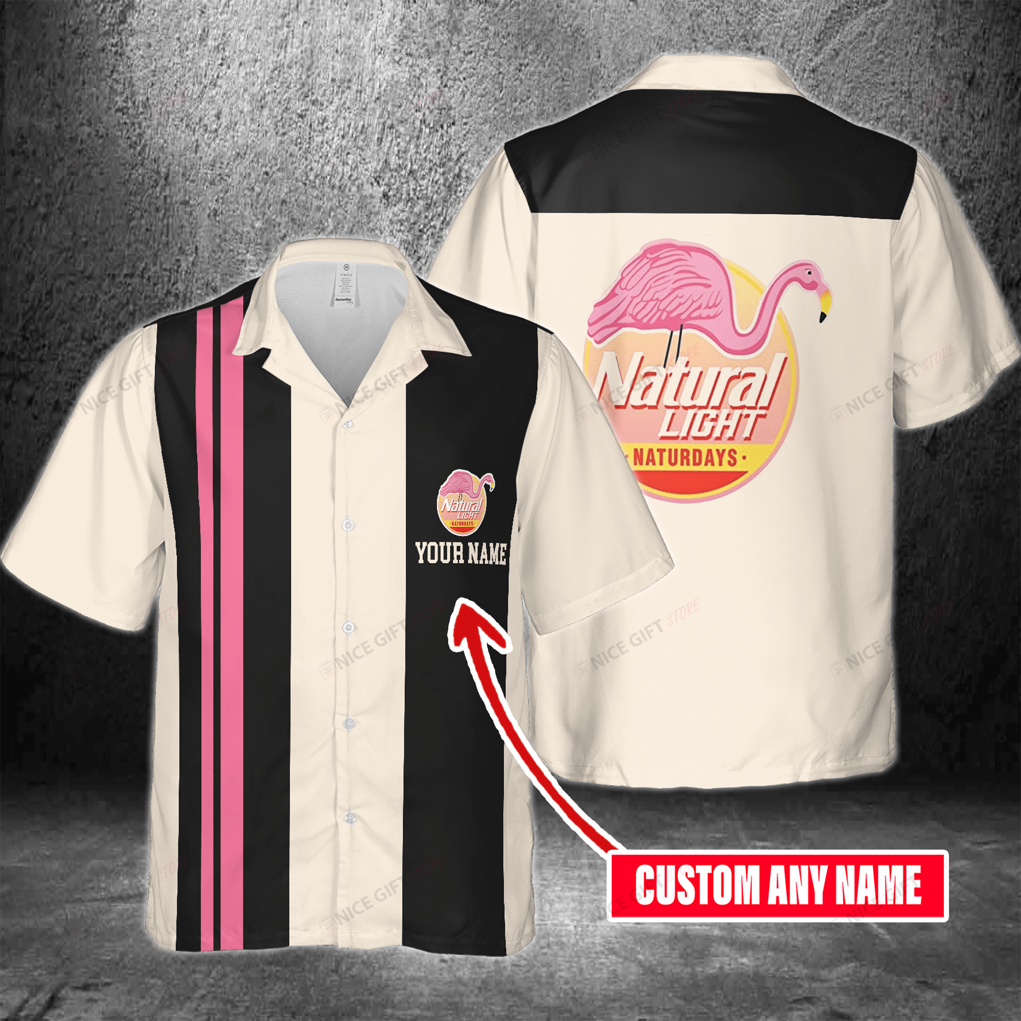 Natural Light Naturdays Custom Name Hawaiian Shirt
