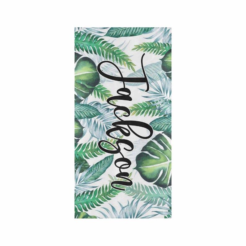Nature Inspired Leaves Personalized Beach Towels Perfect for Pools