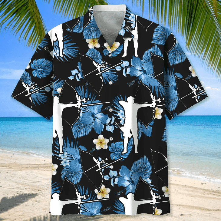 Nature’s Archery Theme in Island Adventure Aloha Shirt