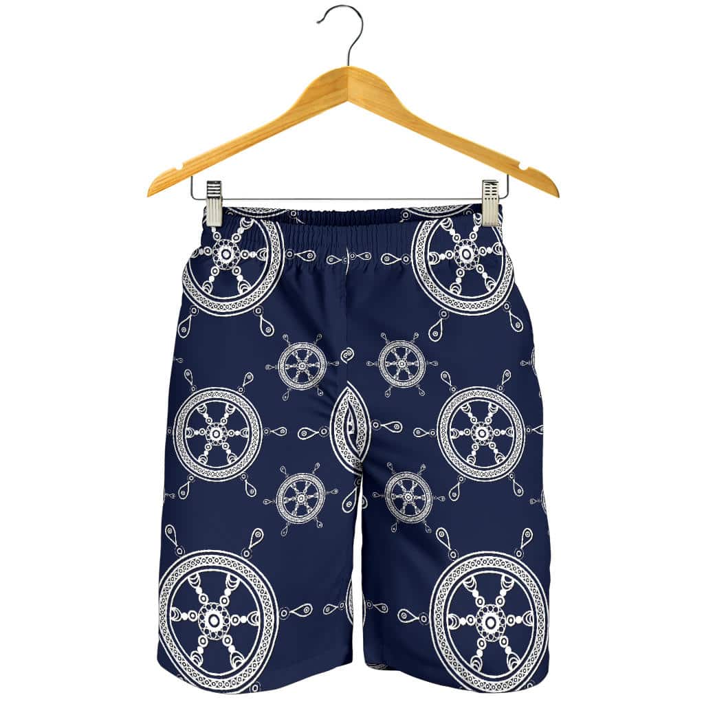 Nautical Steering Wheel Design Pattern For Men Women Kid Shorts