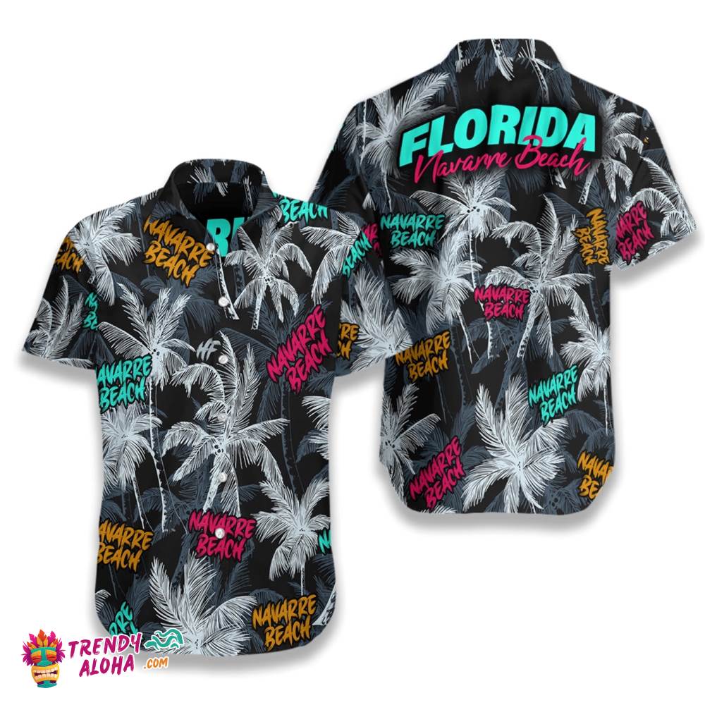 Navarre Beach Coconut Tree Seamless Hawaiian Shirt Navarre Beach Coconut Tree Seamless Hawaiian Shirt