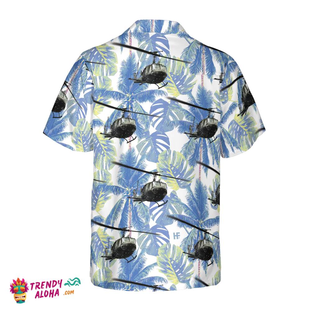 Navy Bell Twin Huey Hawaiian Shirt