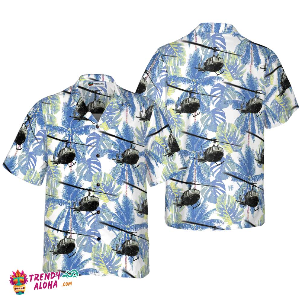 Navy Bell Twin Huey Hawaiian Shirt Navy Bell Twin Huey Hawaiian Shirt