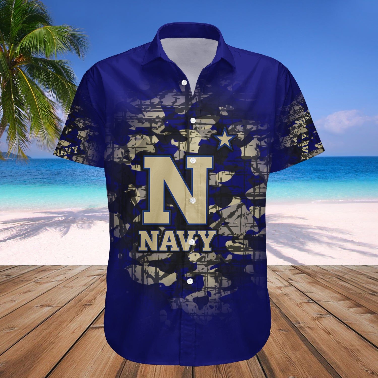 Navy Midshipmen Hawaii Shirt Camouflage Vintage – NCAA