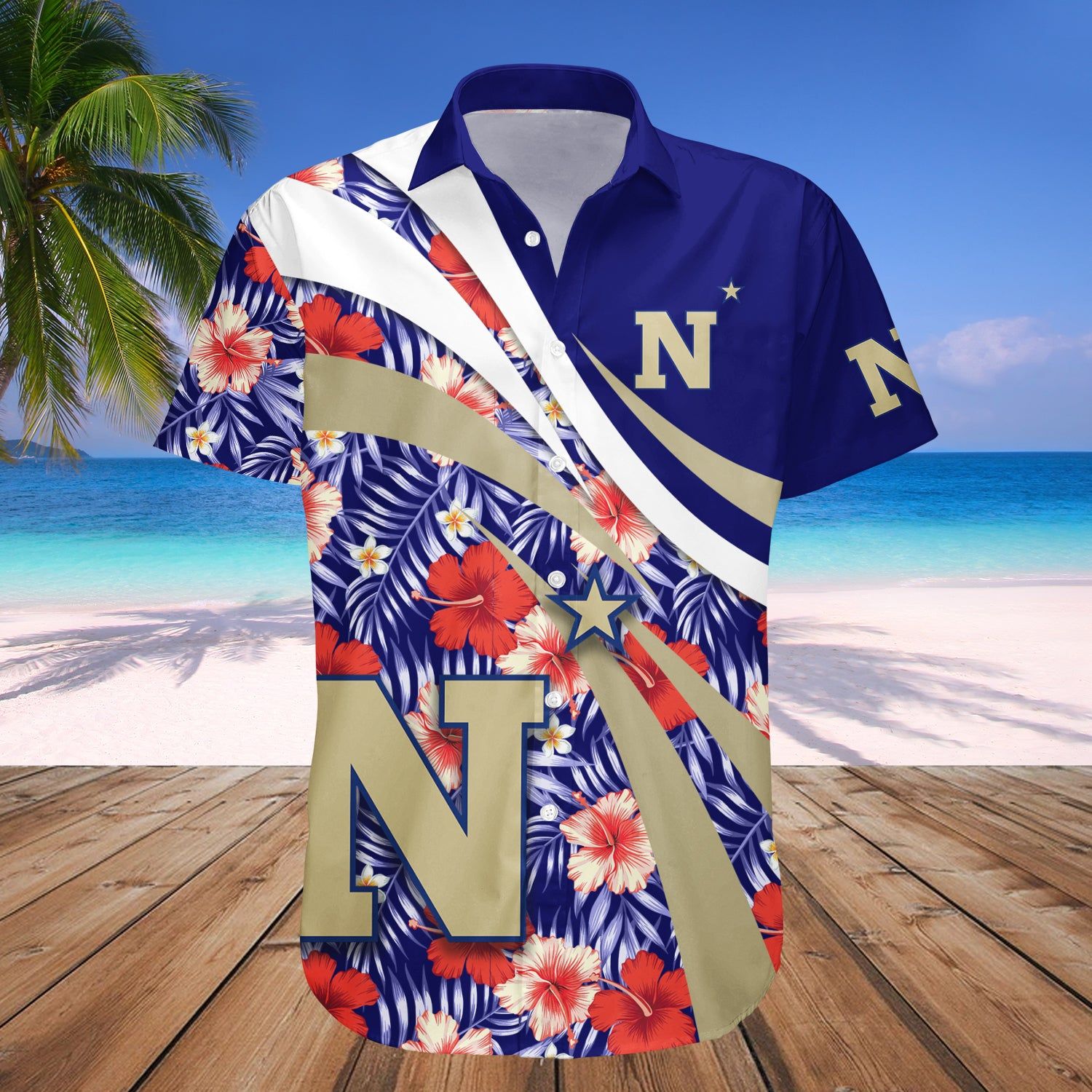 Navy Midshipmen Hawaii Shirt Hibiscus Sport Style – NCAA
