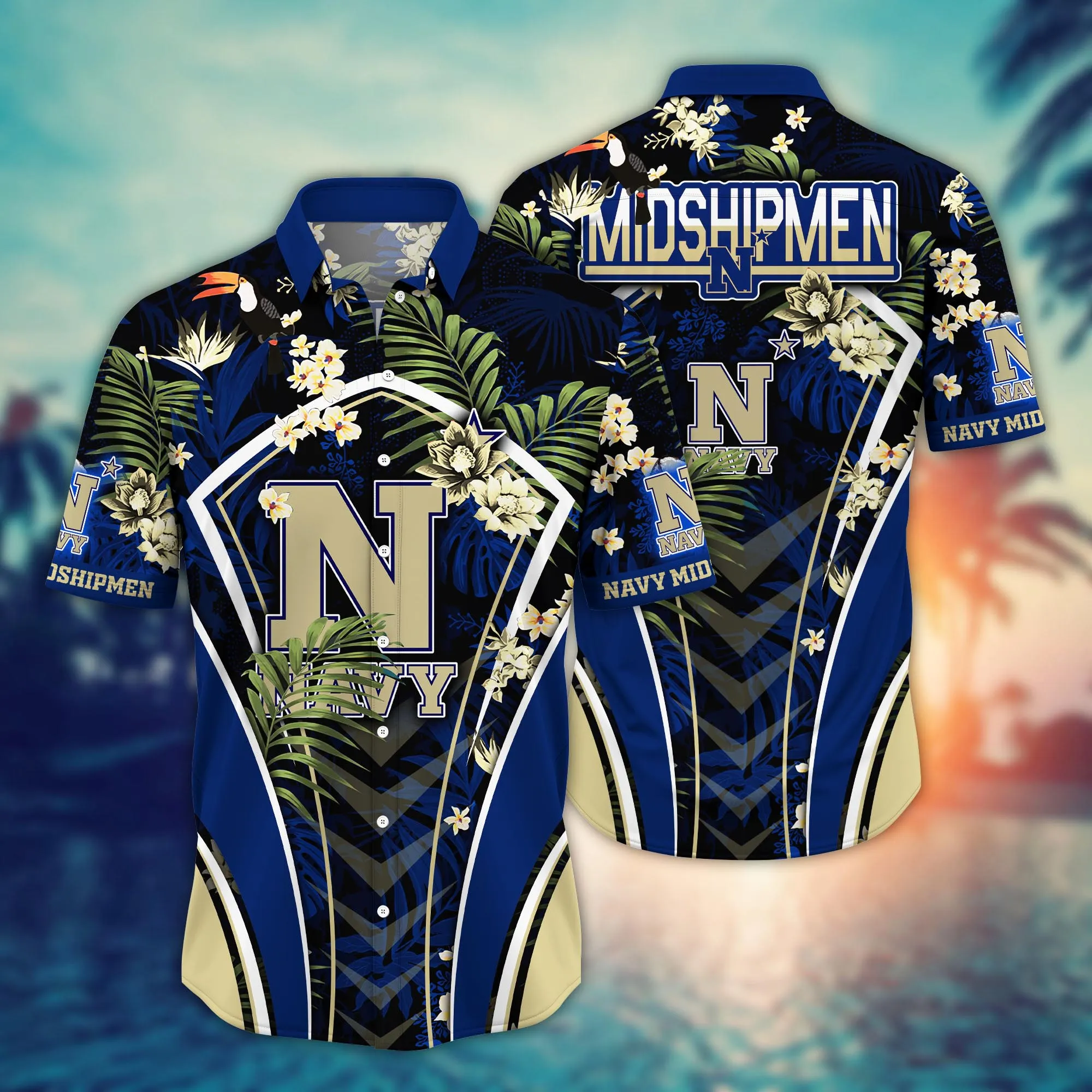 Navy Midshipmen NCAA Hawaiian Shirt Air Conditioning Aloha Shirt