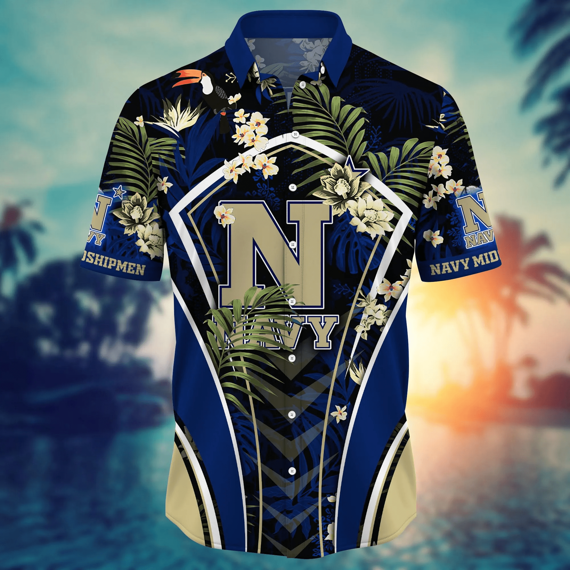 Navy Midshipmen NCAA Hawaiian Shirt Air Conditioning Aloha Shirt