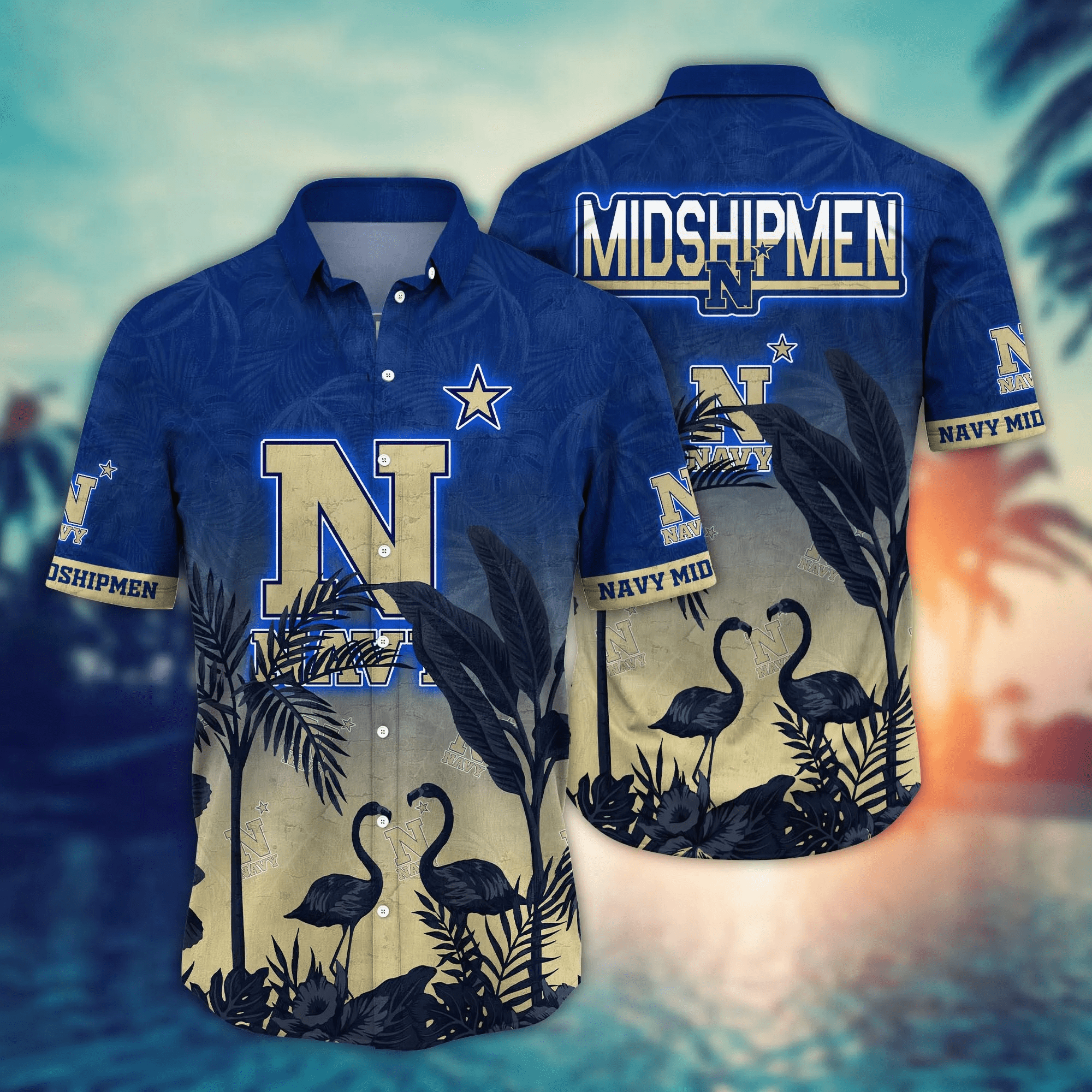 Navy Midshipmen NCAA Hawaiian Shirt Beach Seasontime Aloha Shirt Navy Midshipmen NCAA Hawaiian Shirt Beach Seasontime Aloha Shirt