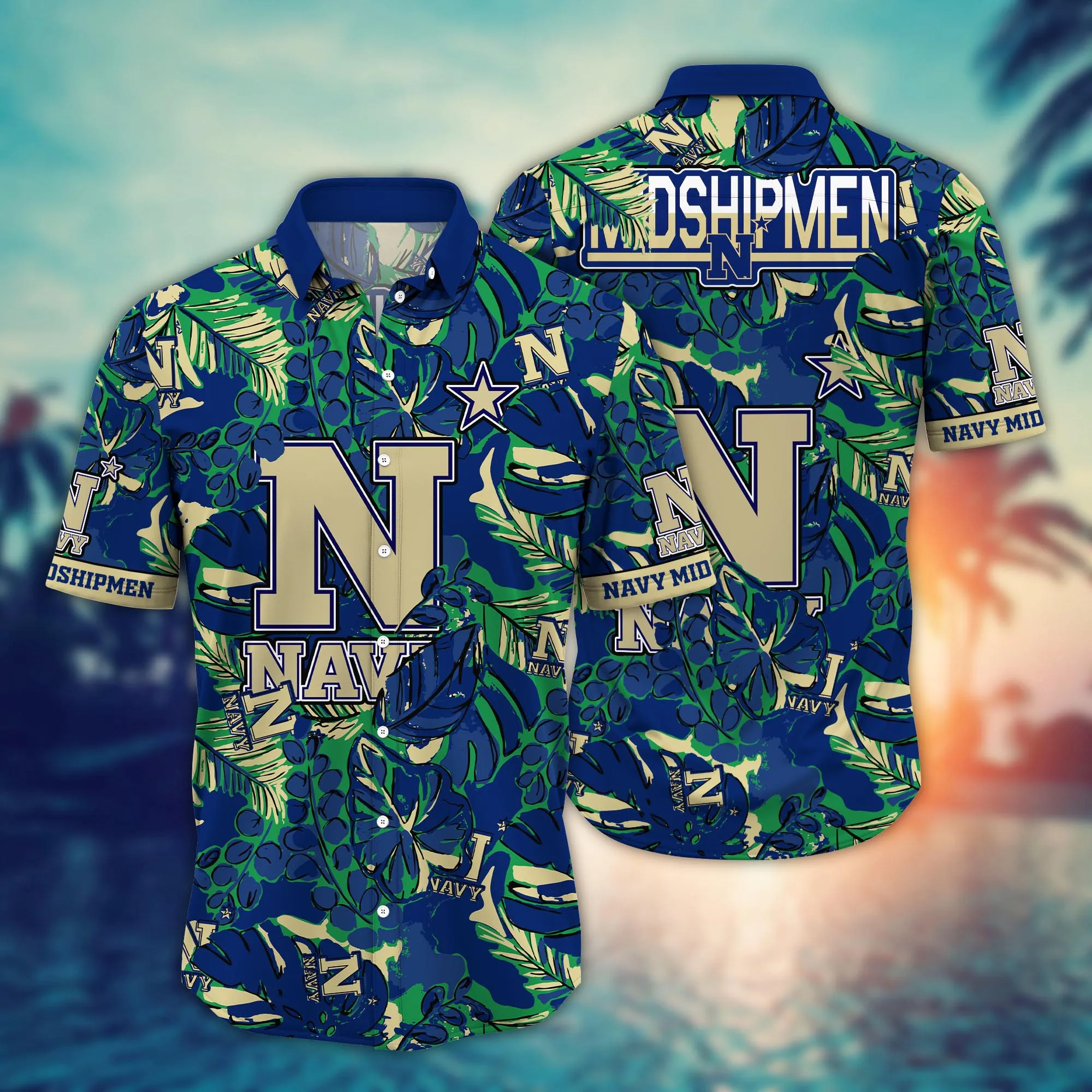 Navy Midshipmen NCAA Hawaiian Shirt Blooming Flowers Aloha Shirt