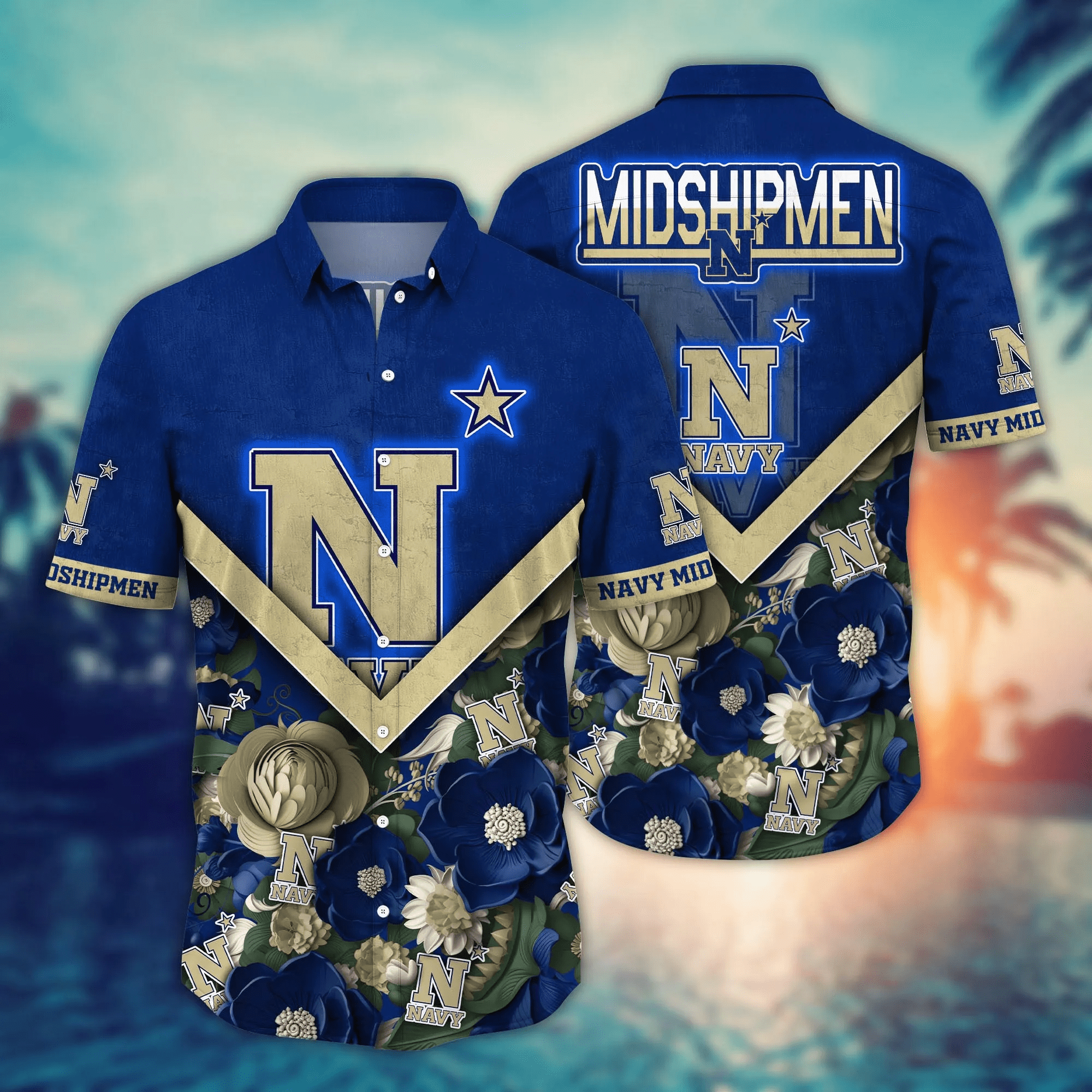 Navy Midshipmen NCAA Hawaiian Shirt Custom Summery Aloha Shirt Navy Midshipmen NCAA Hawaiian Shirt Custom Summery Aloha Shirt
