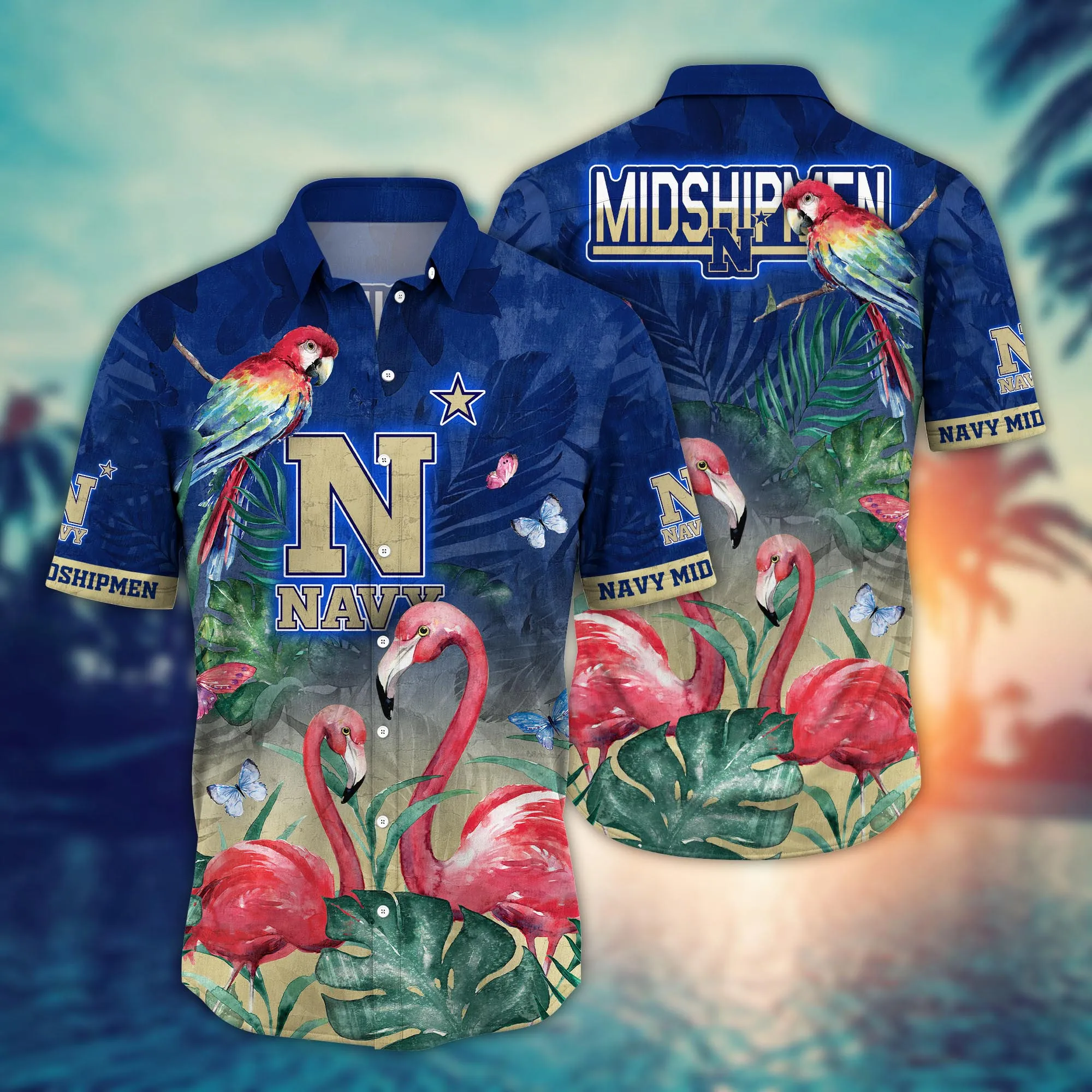 Navy Midshipmen NCAA Hawaiian Shirt Mid-Year Aloha Shirt Navy Midshipmen NCAA Hawaiian Shirt Mid-Year Aloha Shirt