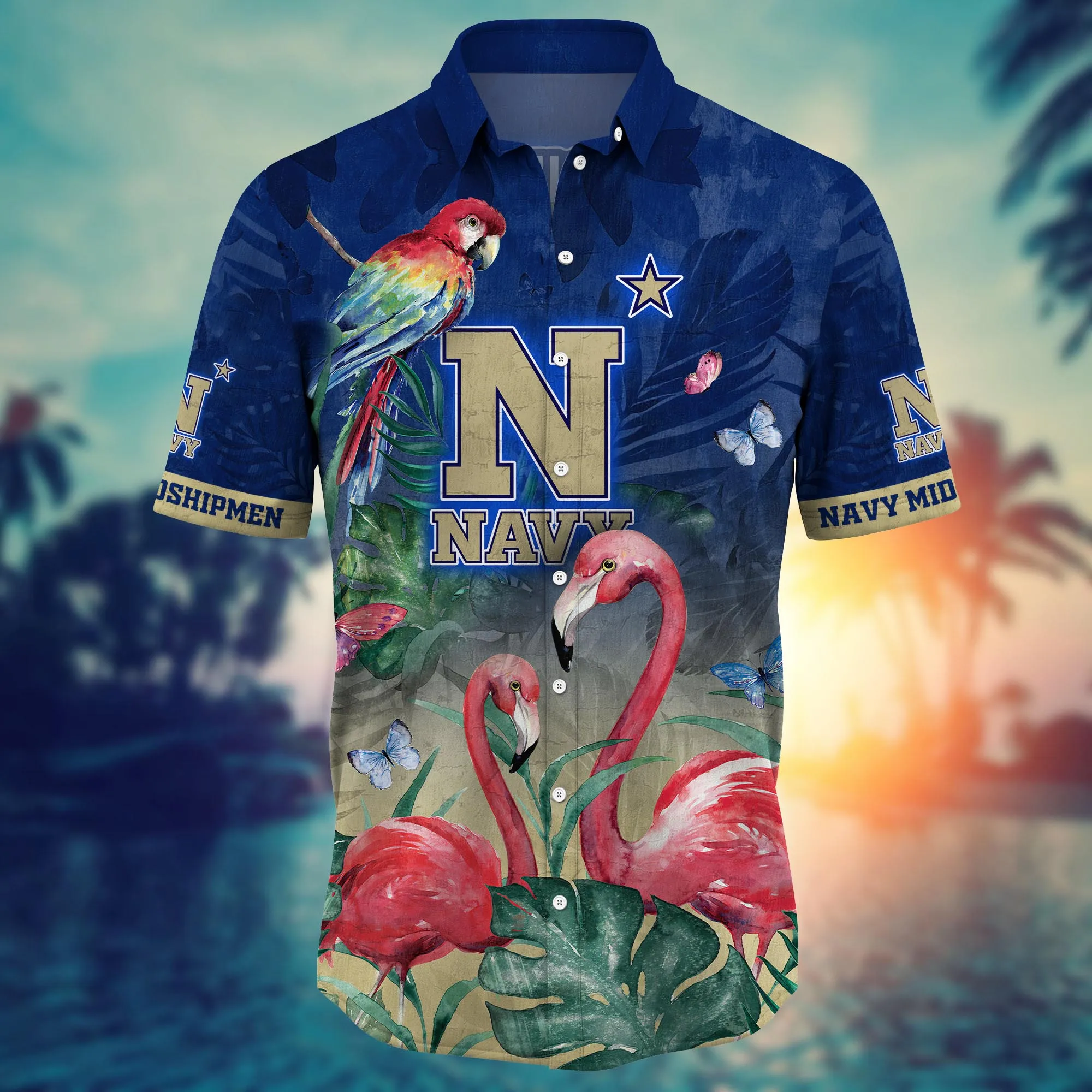 Navy Midshipmen NCAA Hawaiian Shirt Mid-Year Aloha Shirt