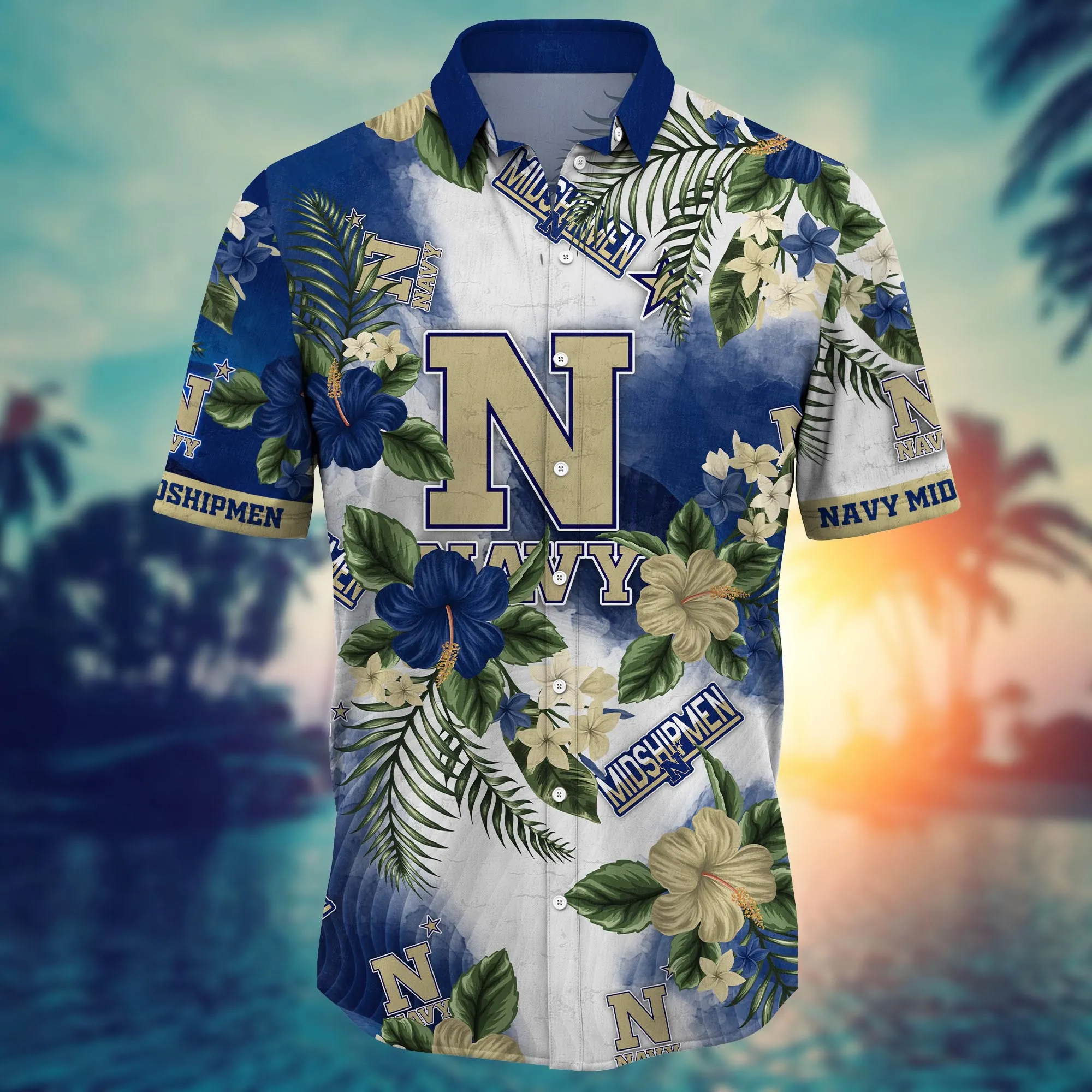 Navy Midshipmen NCAA Hawaiian Shirt Mid-Yeartime Aloha Shirt