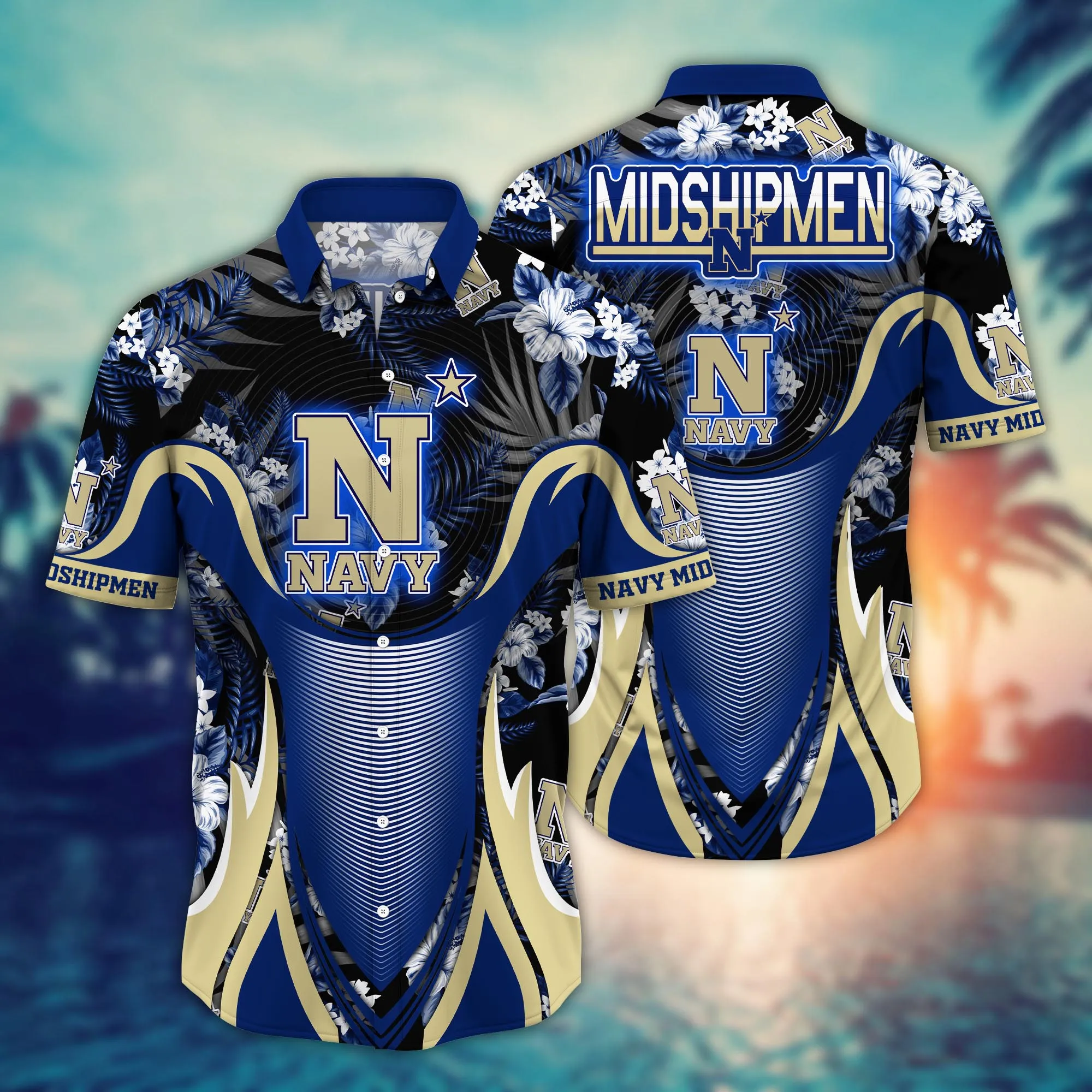Navy Midshipmen NCAA Hawaiian Shirt Sprinklers Aloha Shirt Navy Midshipmen NCAA Hawaiian Shirt Sprinklers Aloha Shirt