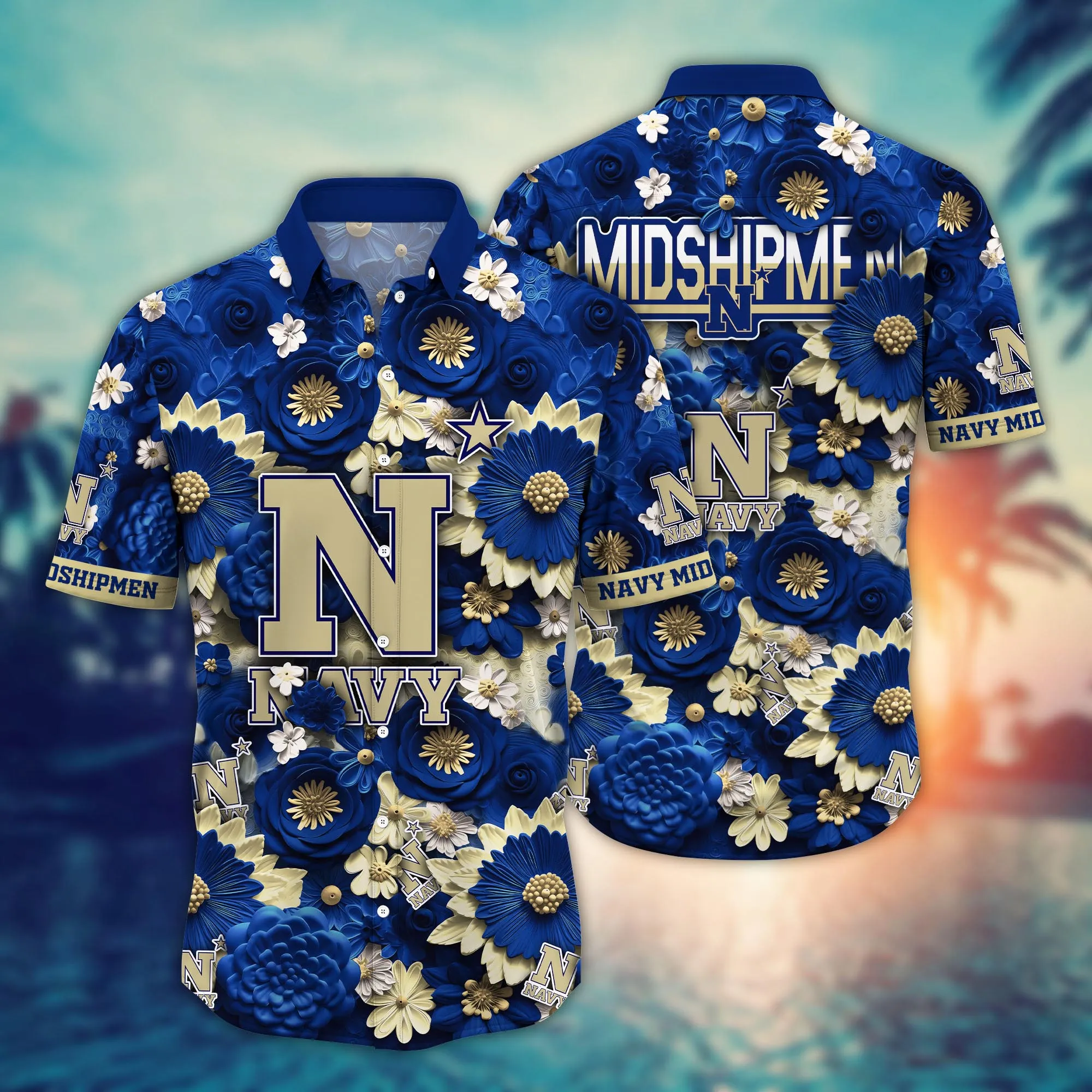 Navy Midshipmen NCAA Hawaiian Shirt Trending For This Summer Customize Shirt Any Team