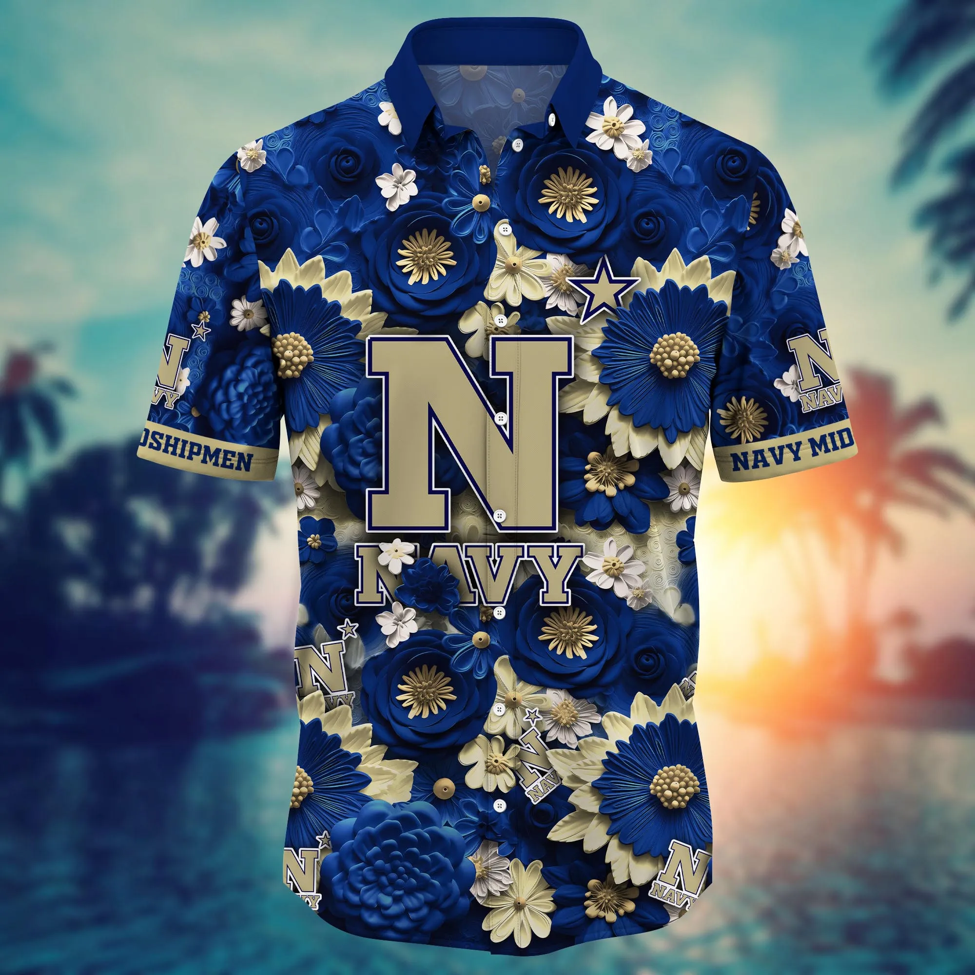 Navy Midshipmen NCAA Hawaiian Shirt Trending For This Summer Customize Shirt Any Team