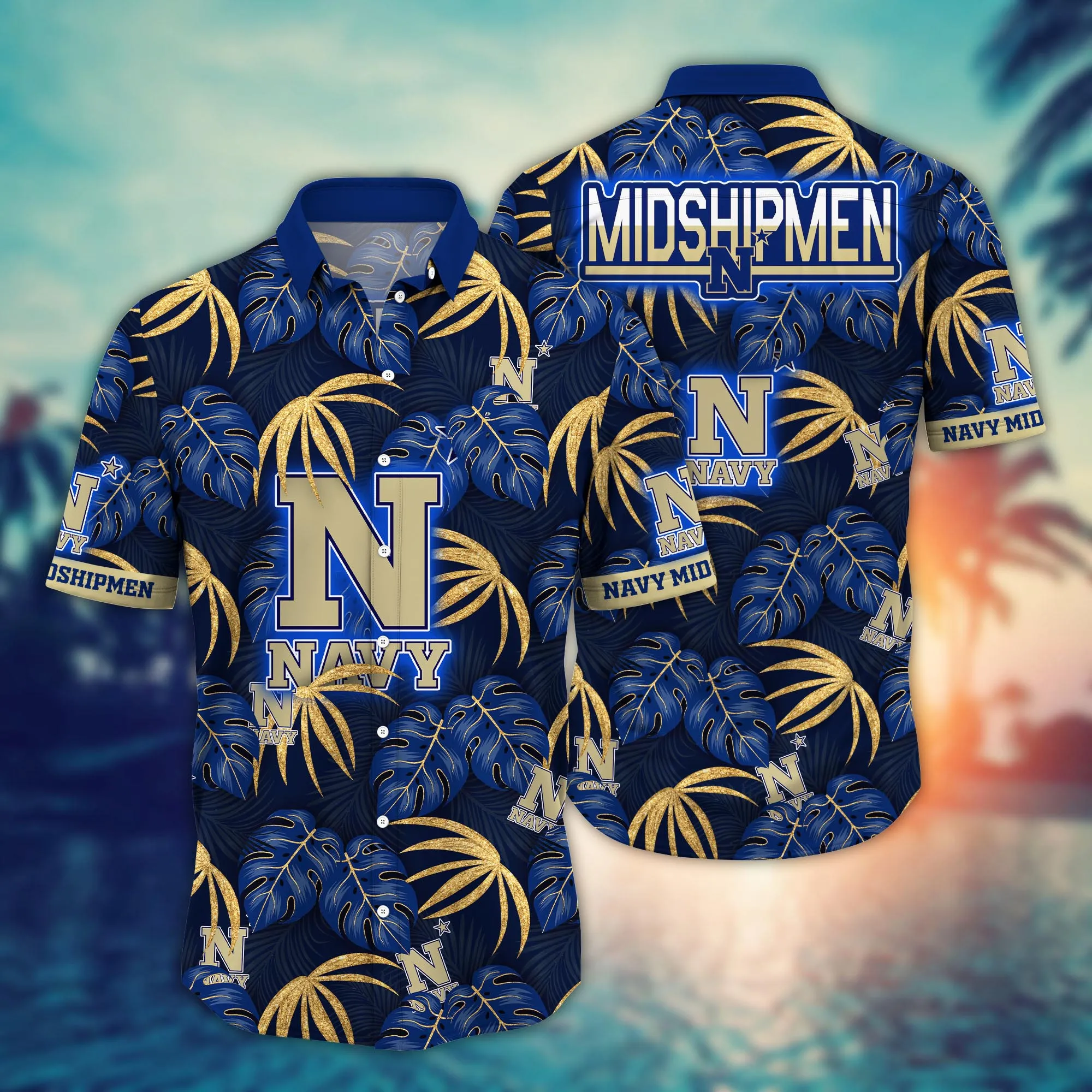 Navy Midshipmen NCAA Hawaiian Shirt Water Sports Aloha Shirt Navy Midshipmen NCAA Hawaiian Shirt Water Sports Aloha Shirt