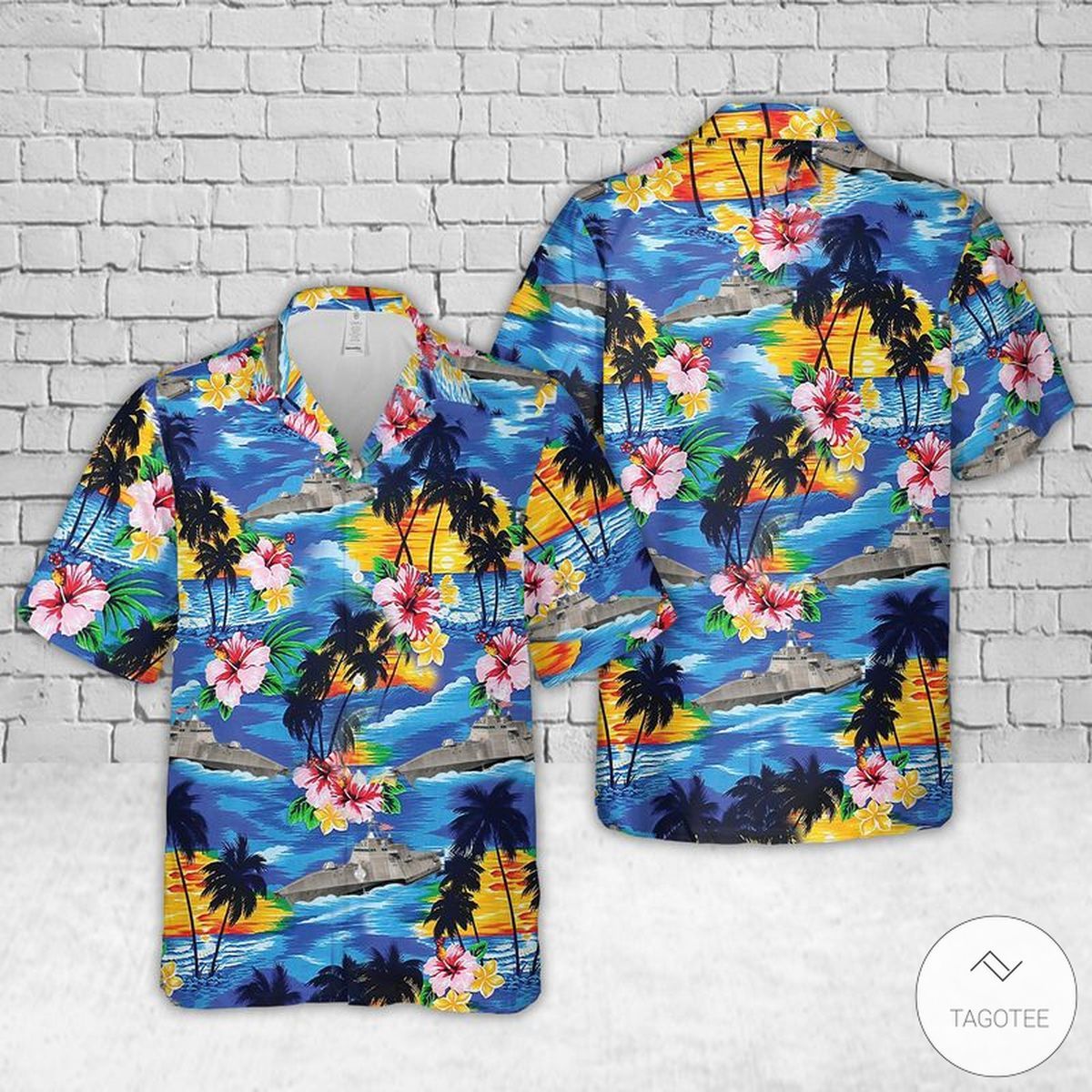 Navy Uss Independence Making Waves on the Ocean Hawaiian Shirt