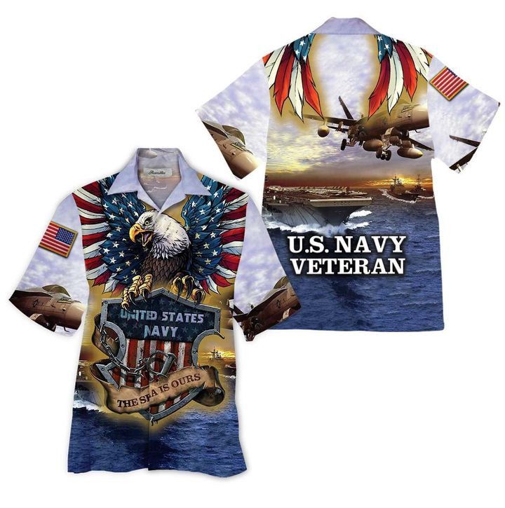Navy Veteran Trendy Hawaiian Shirt