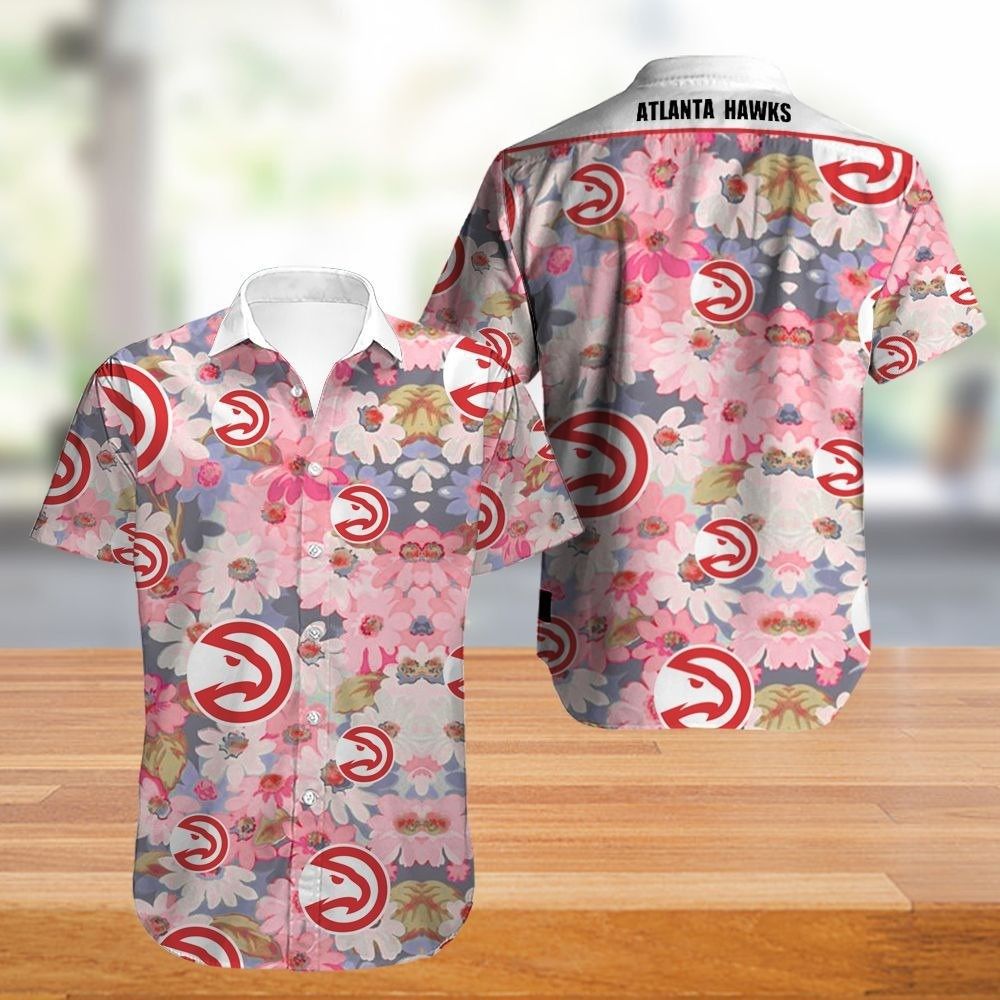NBA Atlanta Hawks Tropical Flowers Hawaiian Shirt