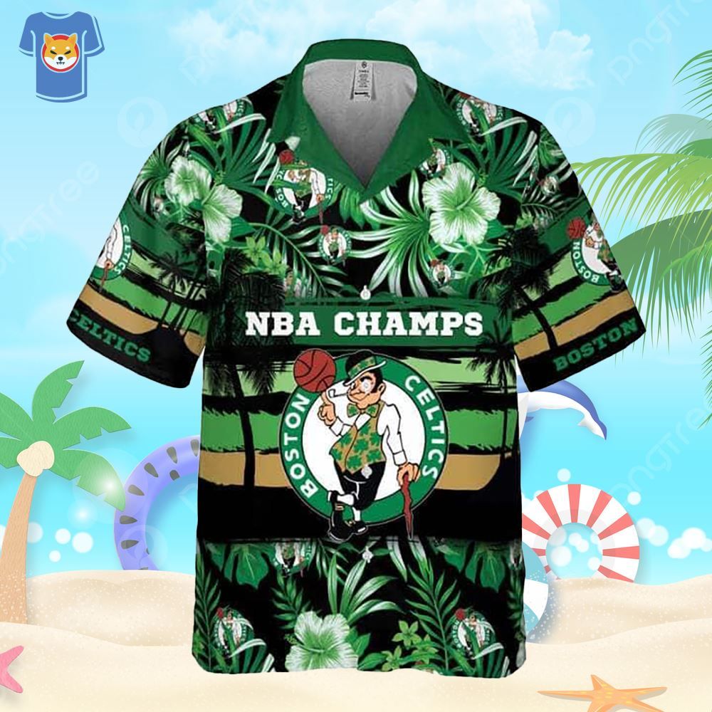 NBA Boston Celtics Hawaiian Shirt Summer Flower Pattern