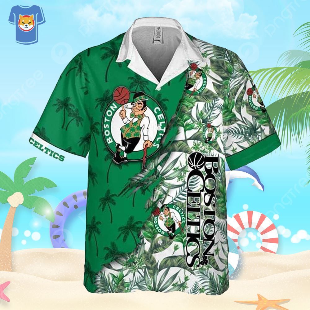 NBA Boston Celtics Tropical Flowers Hawaiian Shirt