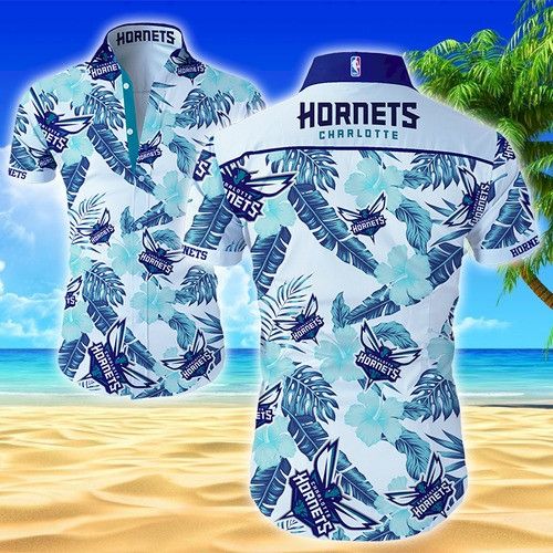 Nba Charlotte Hornets Teal Tropical Flowers Trendy Hawaiian Shirt V2 Aloha Shirt