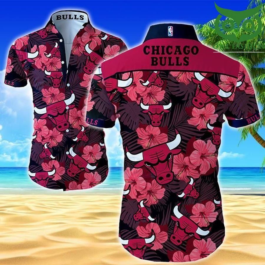 Nba Chicago Bulls Tropical Summer Hibiscus Flowers Trendy Hawaiian Shirt V3 Aloha Shirt
