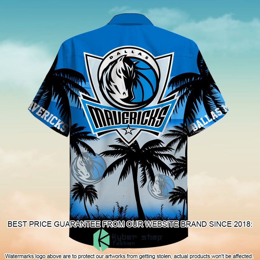 Nba Dallas Mavericks Black Blue Palm Trees Trendy Hawaiian Shirt Aloha Shirt