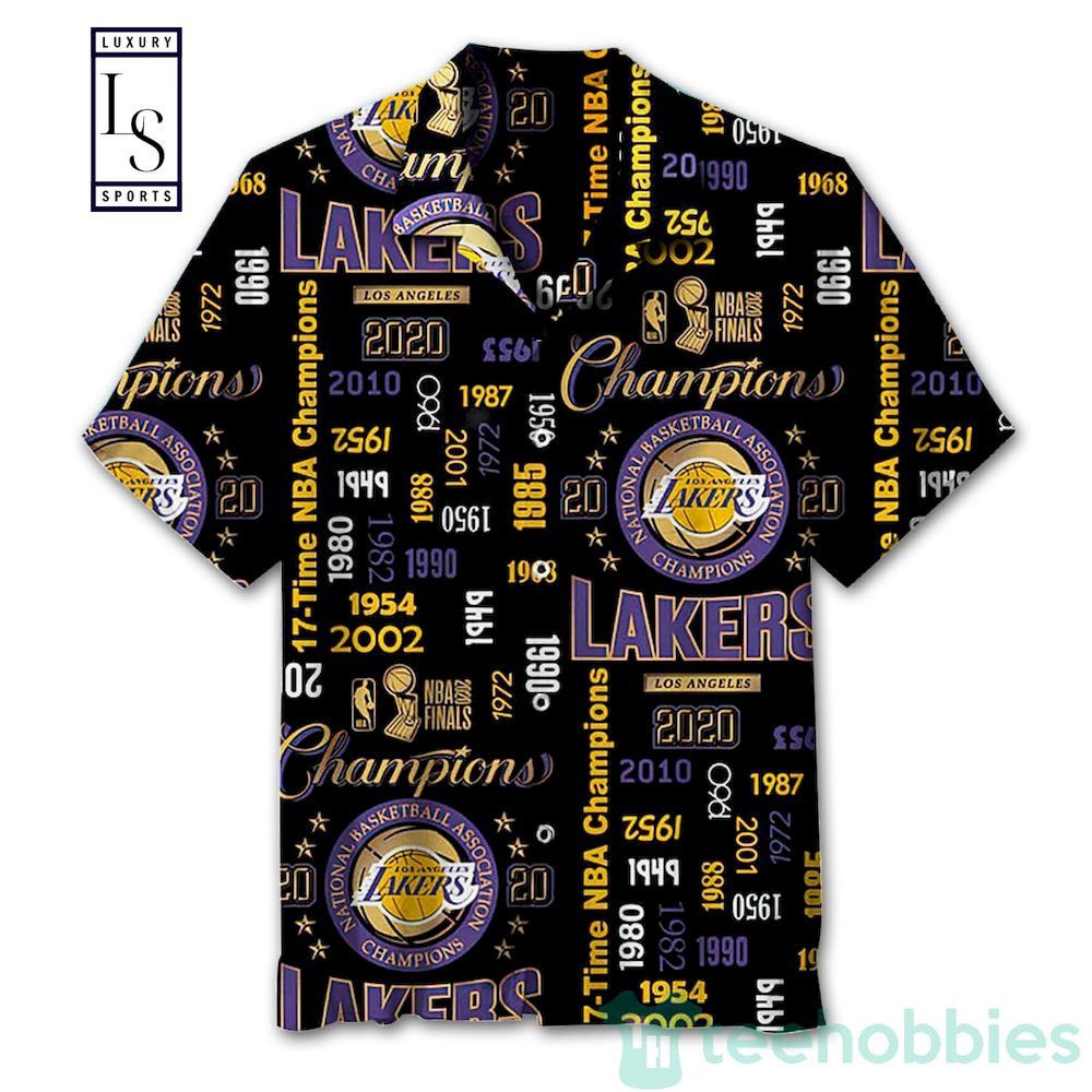 Nba Los Angeles Lakers Black Champions Trendy Hawaiian Shirt Aloha Shirt