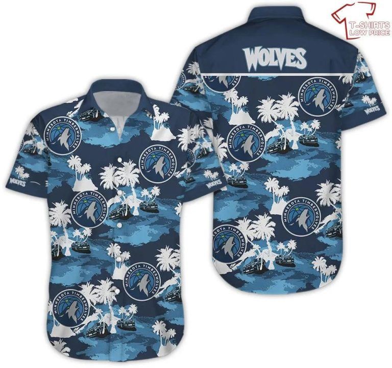 NBA Minnesota Timberwolves White Blue Hawaiian Shirt