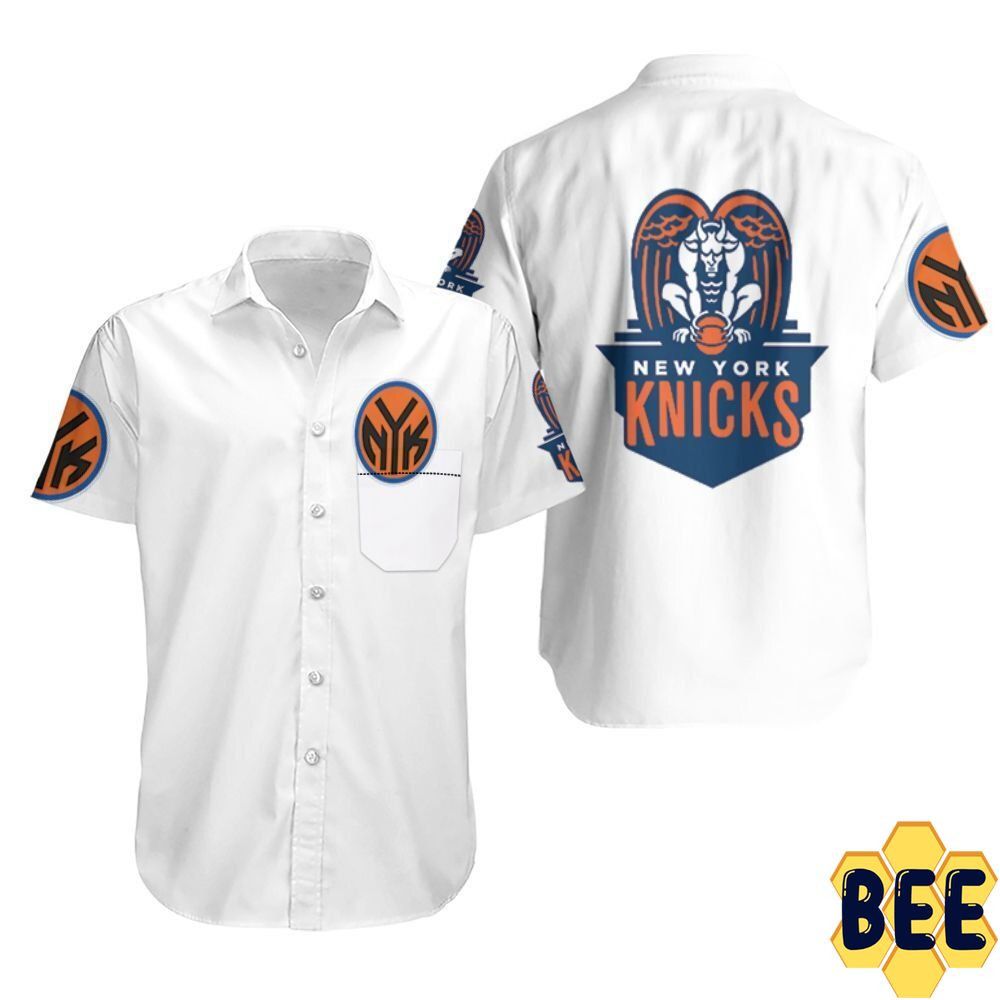 Nba New York Knicks White Mascot Trending Trendy Hawaiian Shirt Aloha Shirt