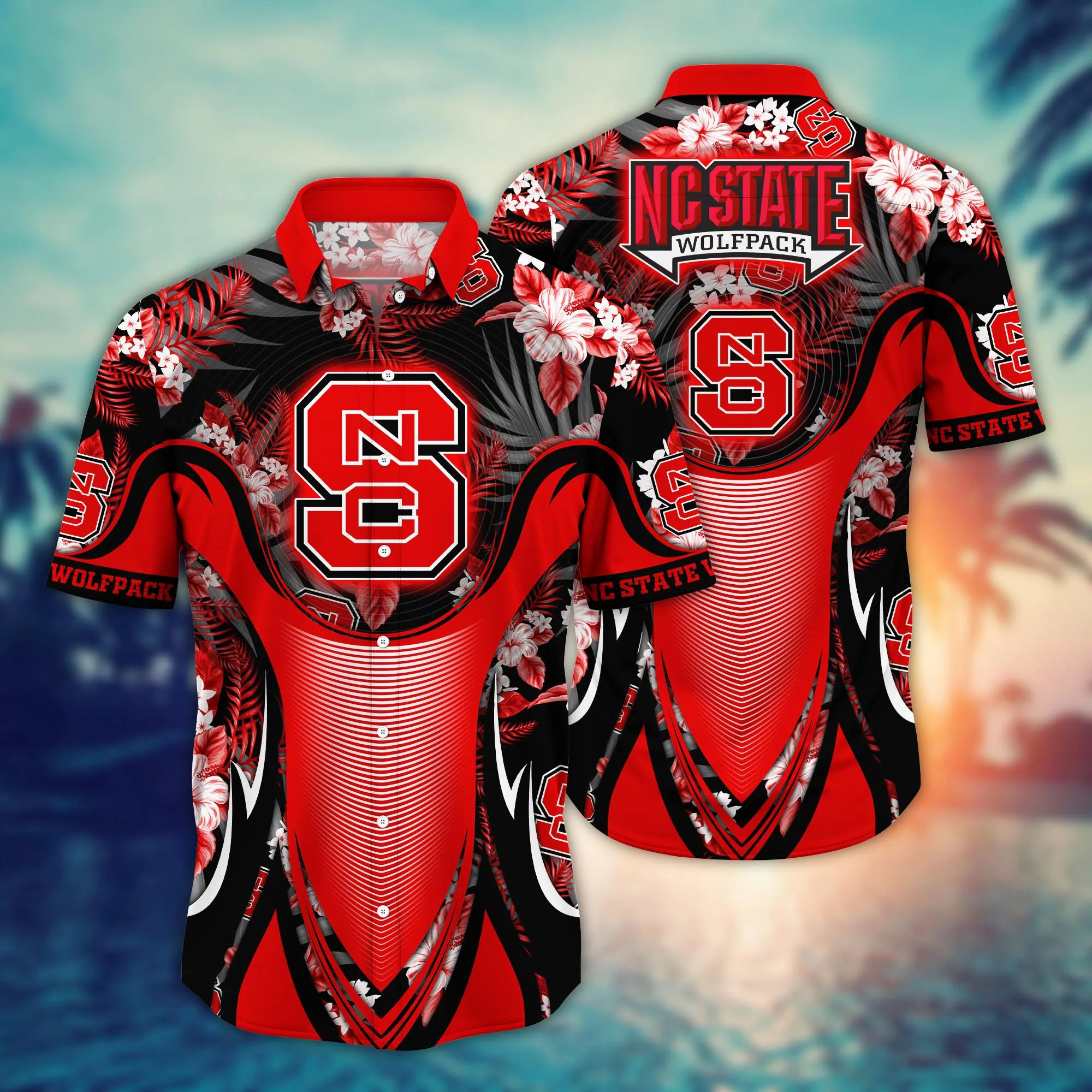 Nc State Wolfpack NCAA Hawaiian Shirt Sea Shores Aloha Shirt Nc State Wolfpack NCAA Hawaiian Shirt Sea Shores Aloha Shirt