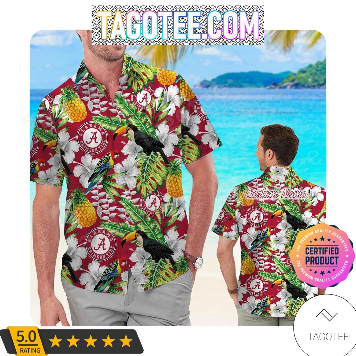 Ncaa Alabama Crimson Tide Custom Name Trendy Hawaiian Shirt V8 Aloha Shirt