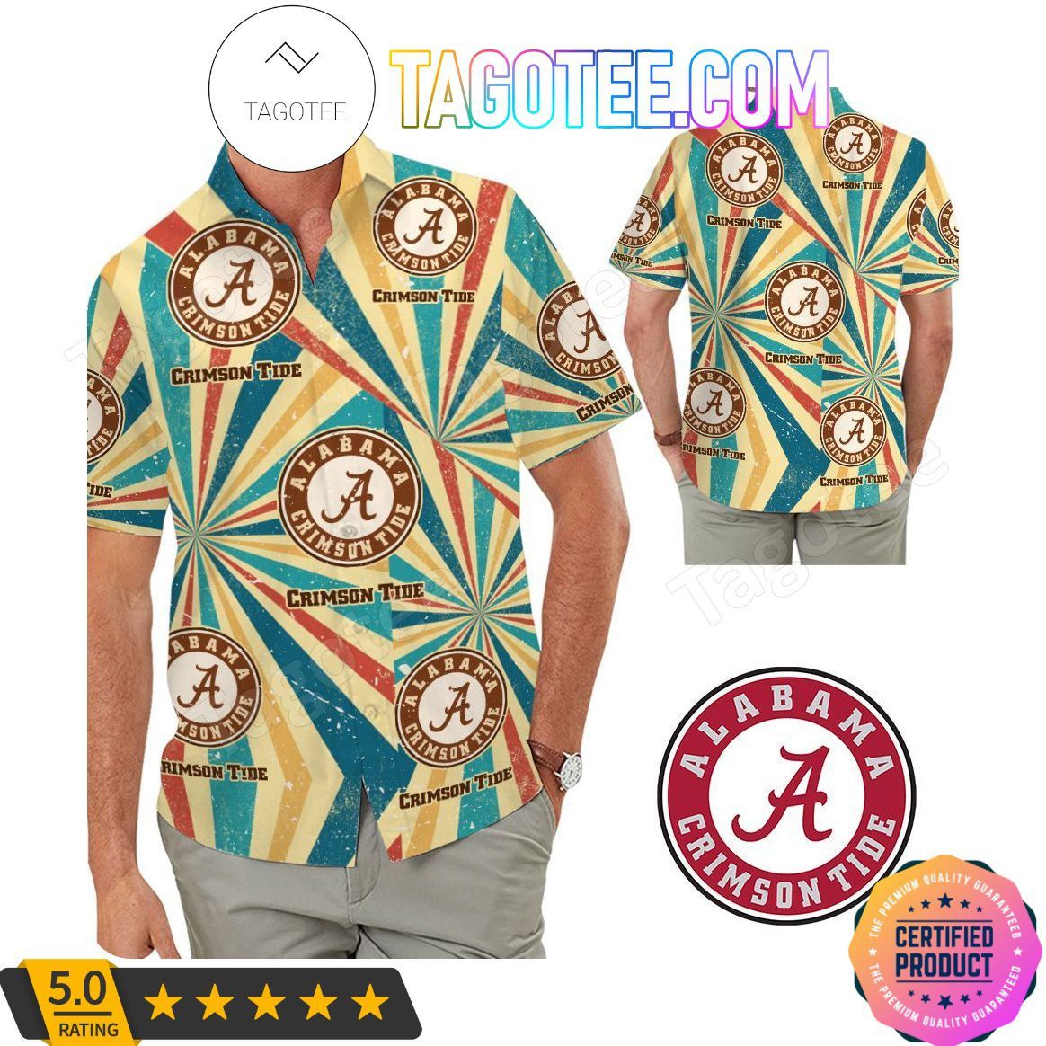 Ncaa Alabama Crimson Tide Trendy Hawaiian Shirt V15 Aloha Shirt