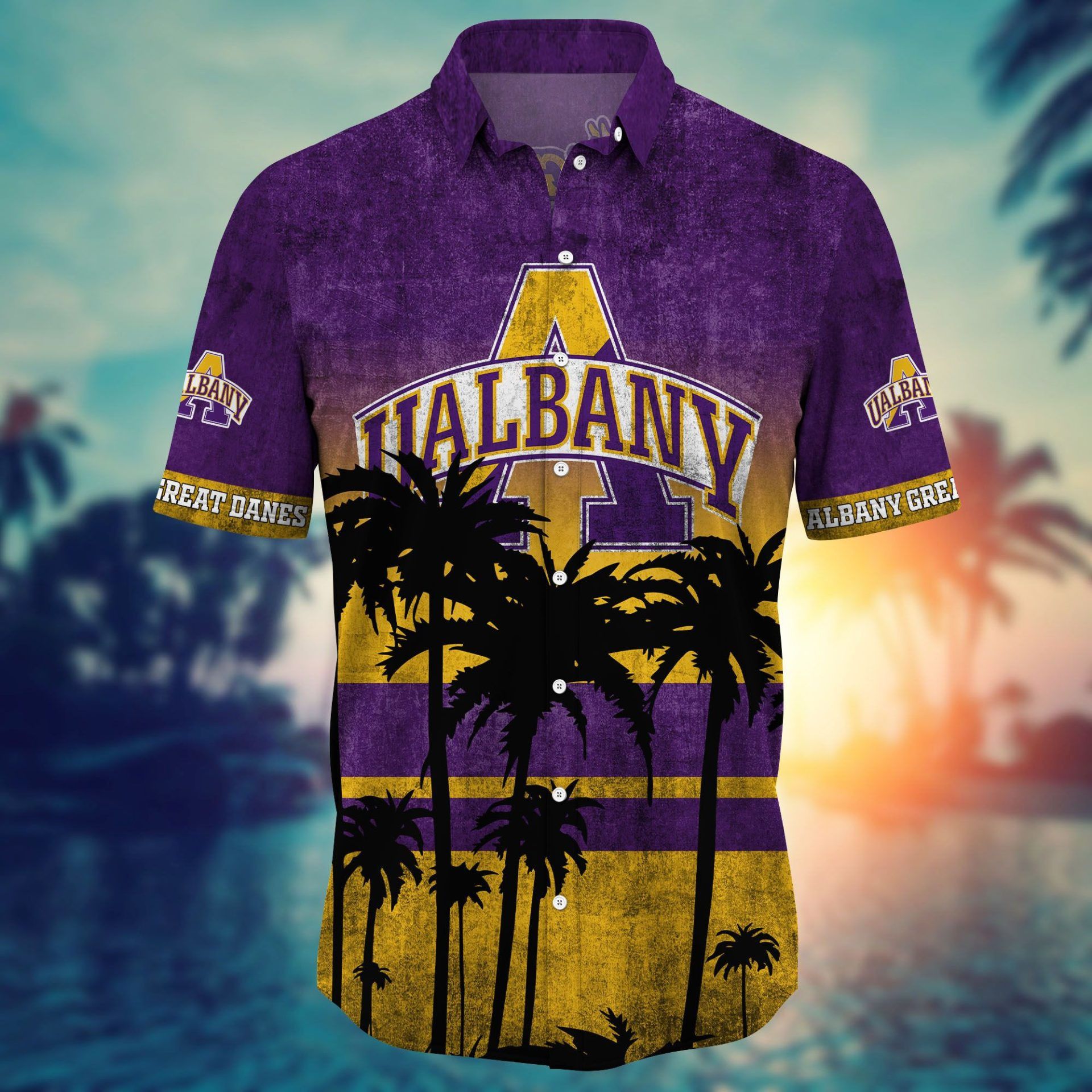 Ncaa Albany Great Danes Big Logo Trendy Hawaiian Shirt Aloha Shirt