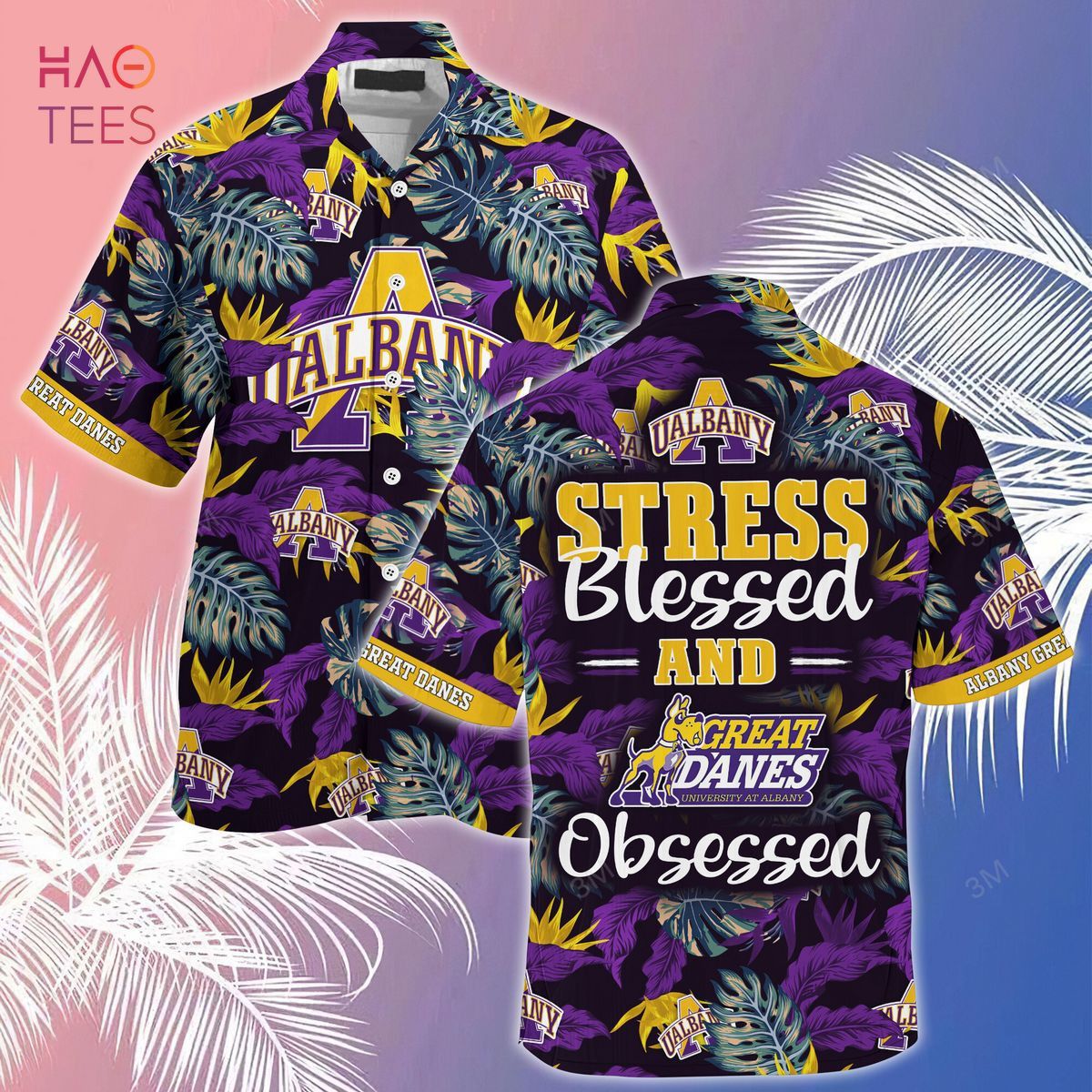 NCAA Albany Great Danes Blessed Obsessed Hawaiian Shirt