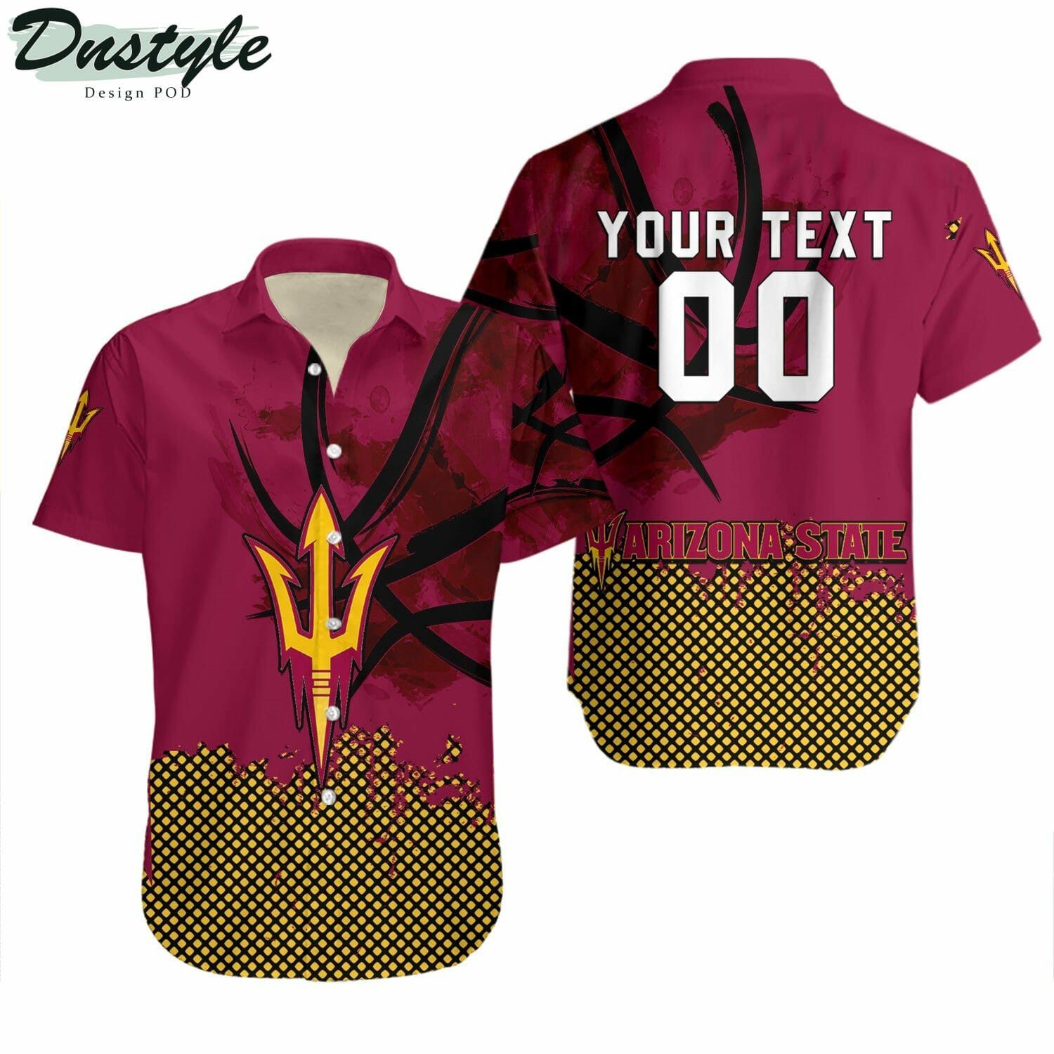 Ncaa Arizona State Sun Devils Custom Text Number Logo Trendy Hawaiian Shirt Aloha Shirt