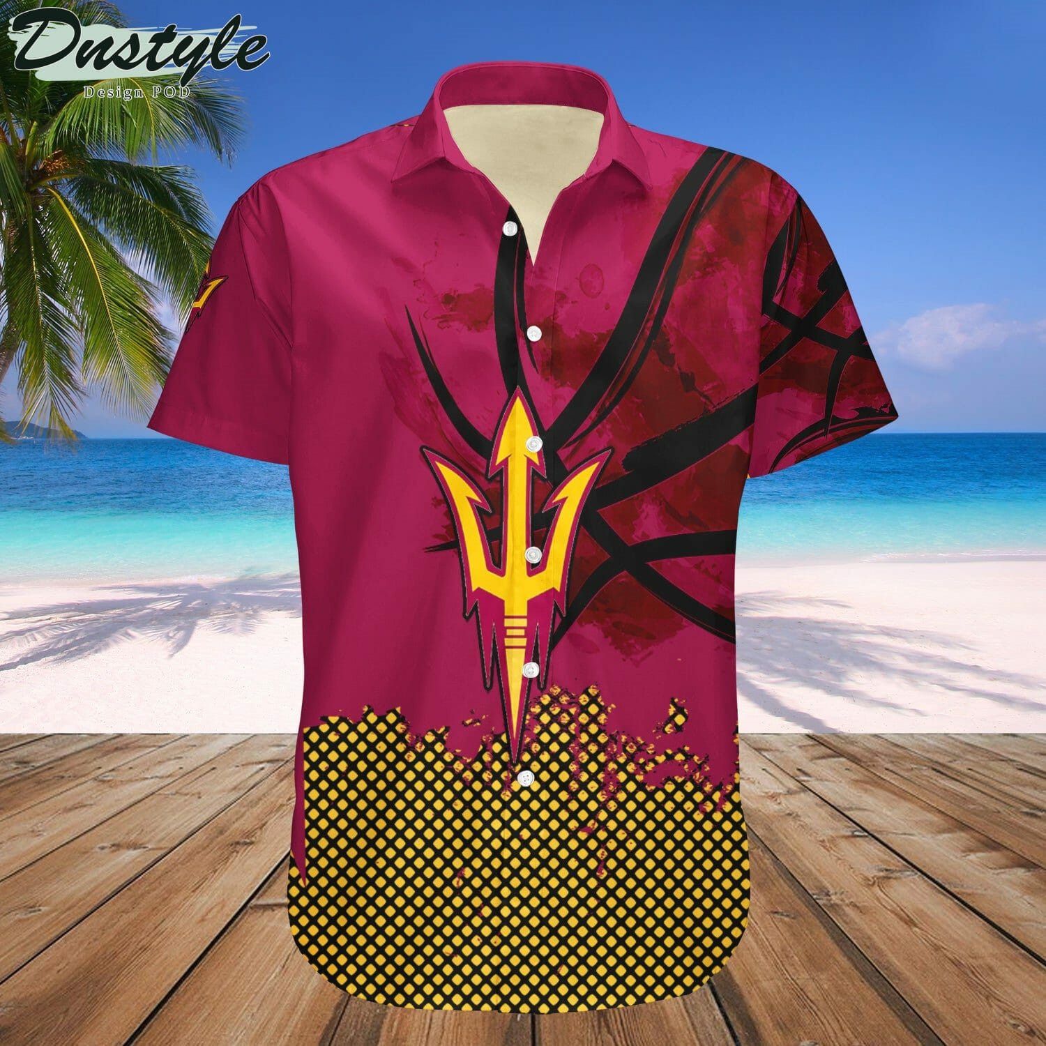 Ncaa Arizona State Sun Devils Custom Text Number Logo Trendy Hawaiian Shirt Aloha Shirt