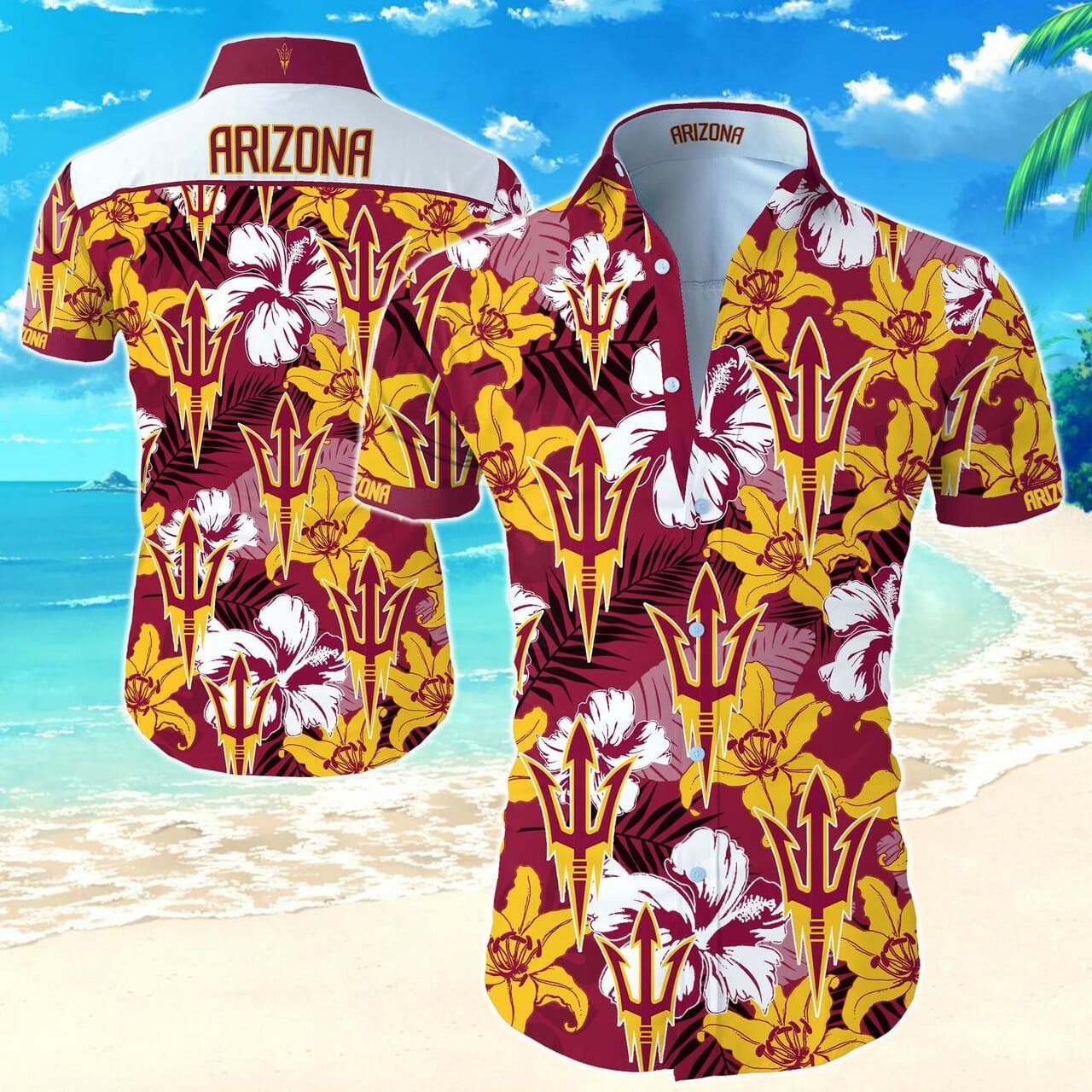 NCAA Arizona State Sun Devils Flower Hawaiian Shirt