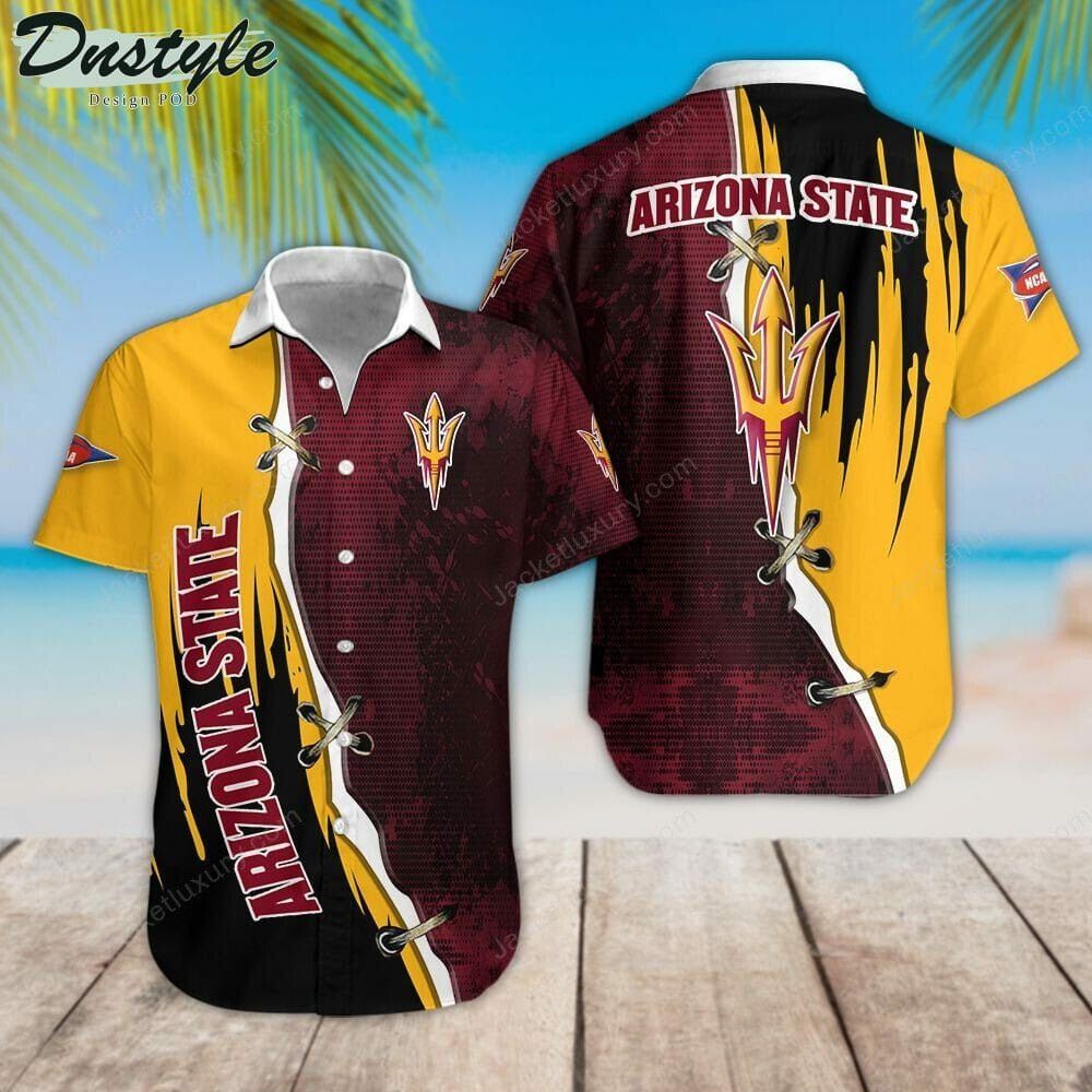 Ncaa Arizona State Sun Devils Maroon Gold Trendy Hawaiian Shirt Aloha Shirt