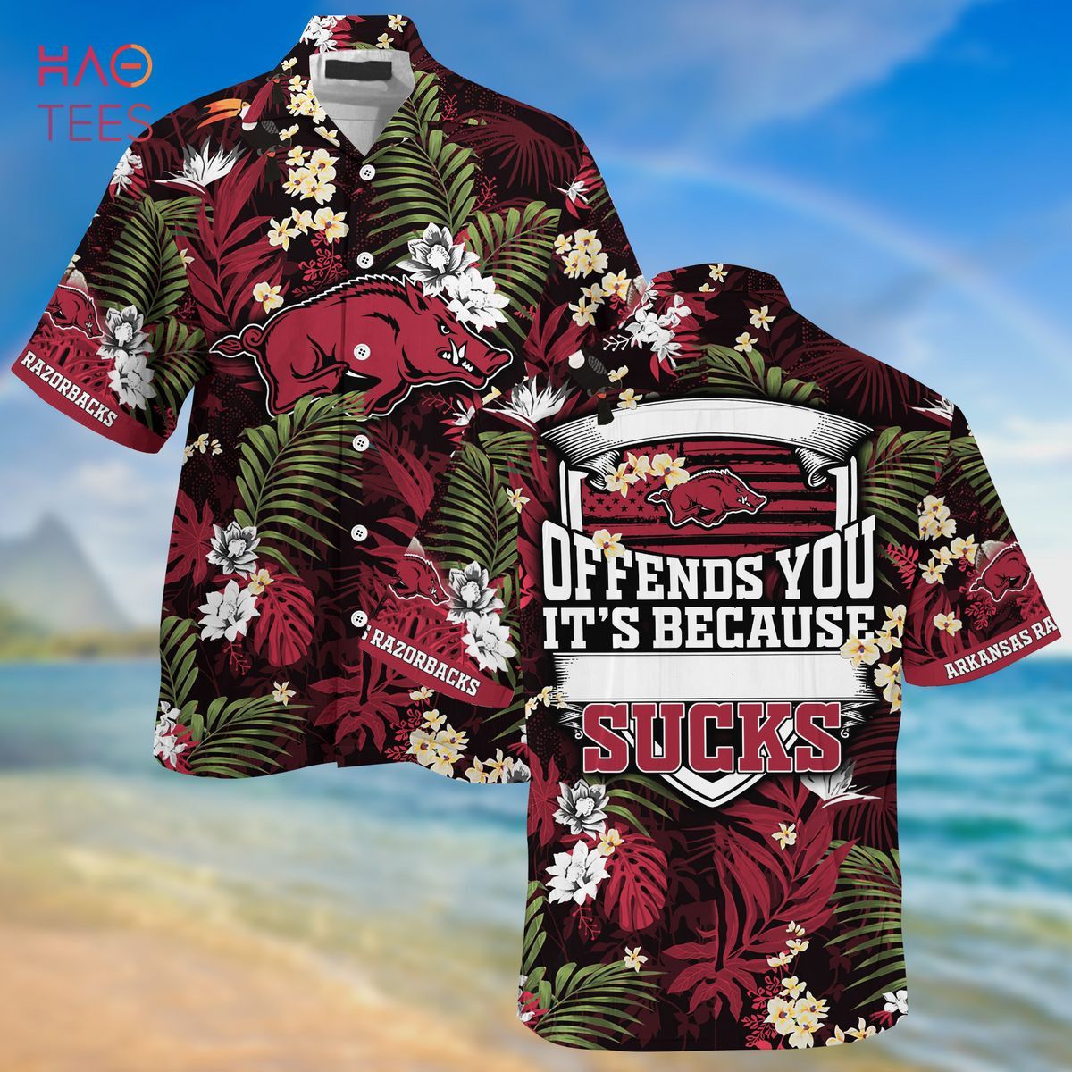 Ncaa Arkansas Razorbacks Black Mascot Trendy Hawaiian Shirt Aloha Shirt