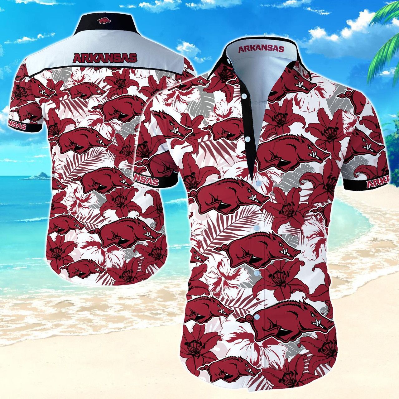 NCAA Arkansas Razorbacks Red Hawaiian Shirt