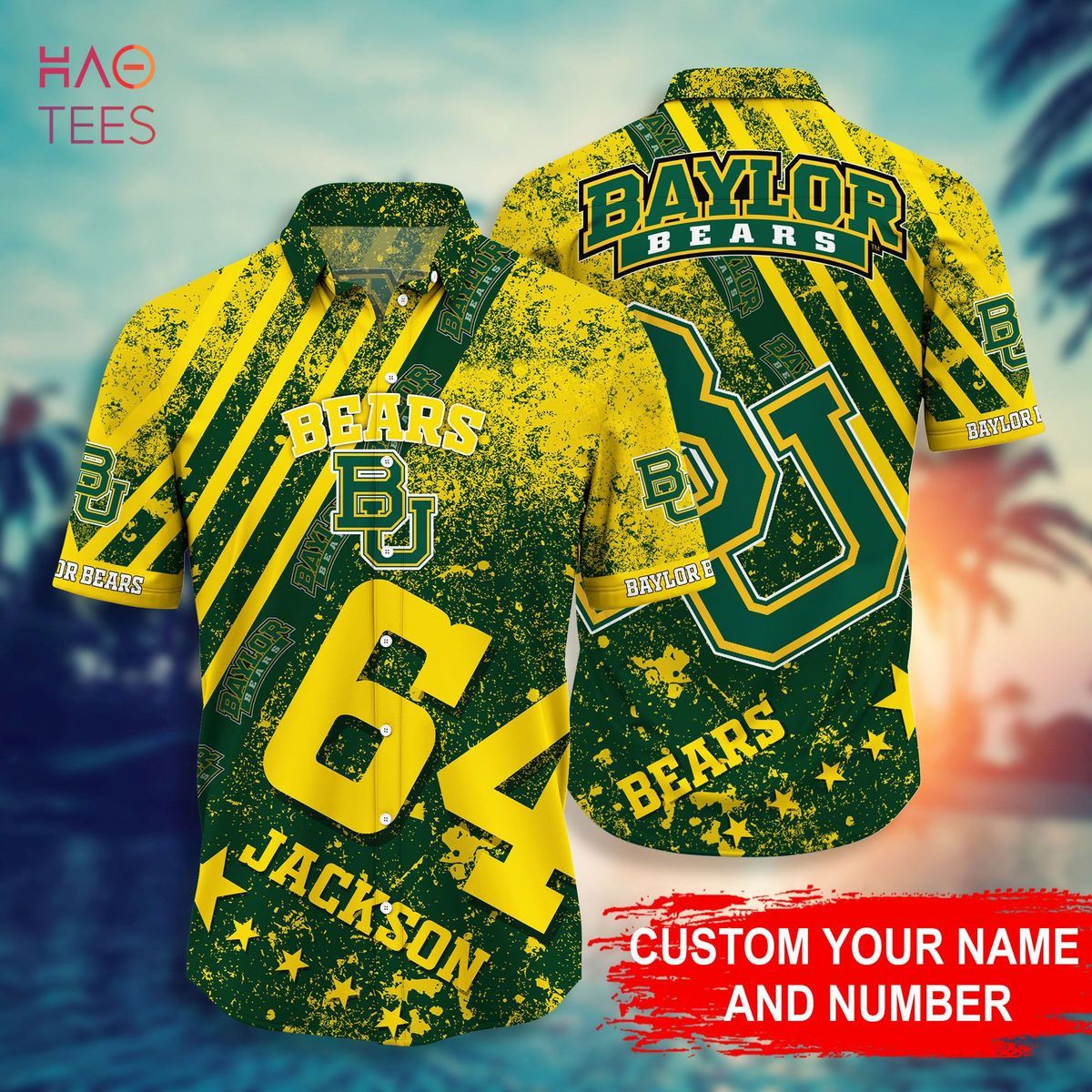Ncaa Baylor Bears Custom Name Number Style Trendy Hawaiian Shirt Aloha Shirt